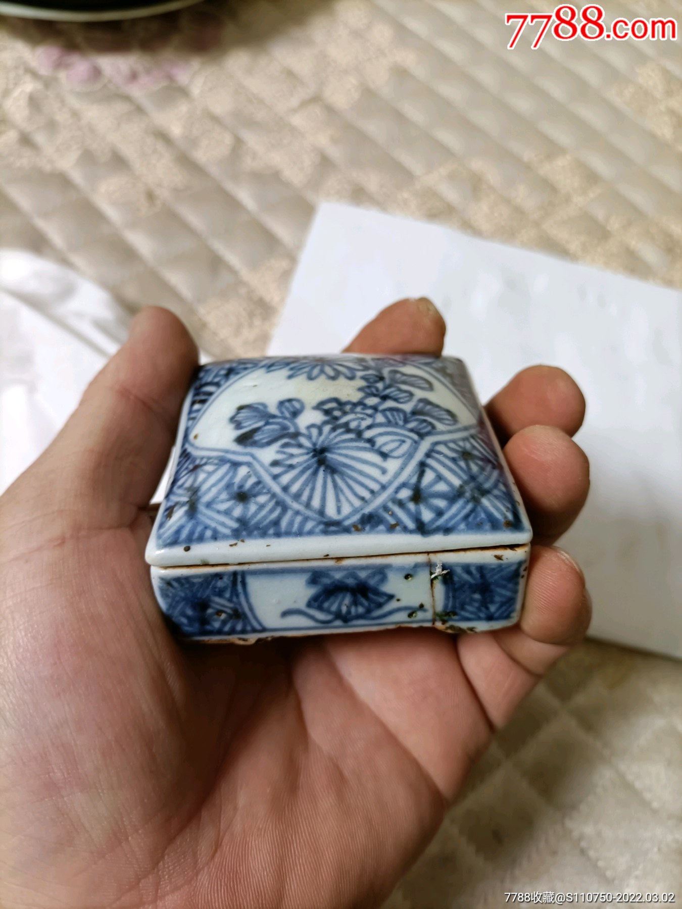 清早期青花印泥盒