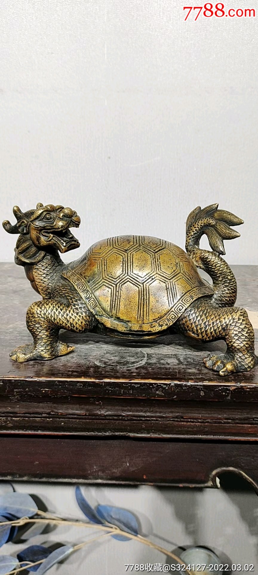 清代铜玄武摆件