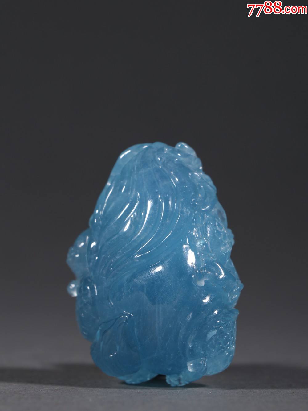 海蓝宝龙雕件-价格:3500元-se85671899-其他宝石-零售-7788徽章收藏