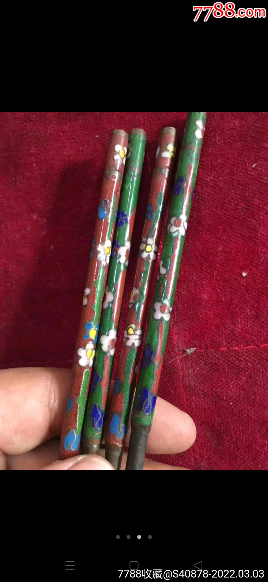 清代景泰蓝筷子两双