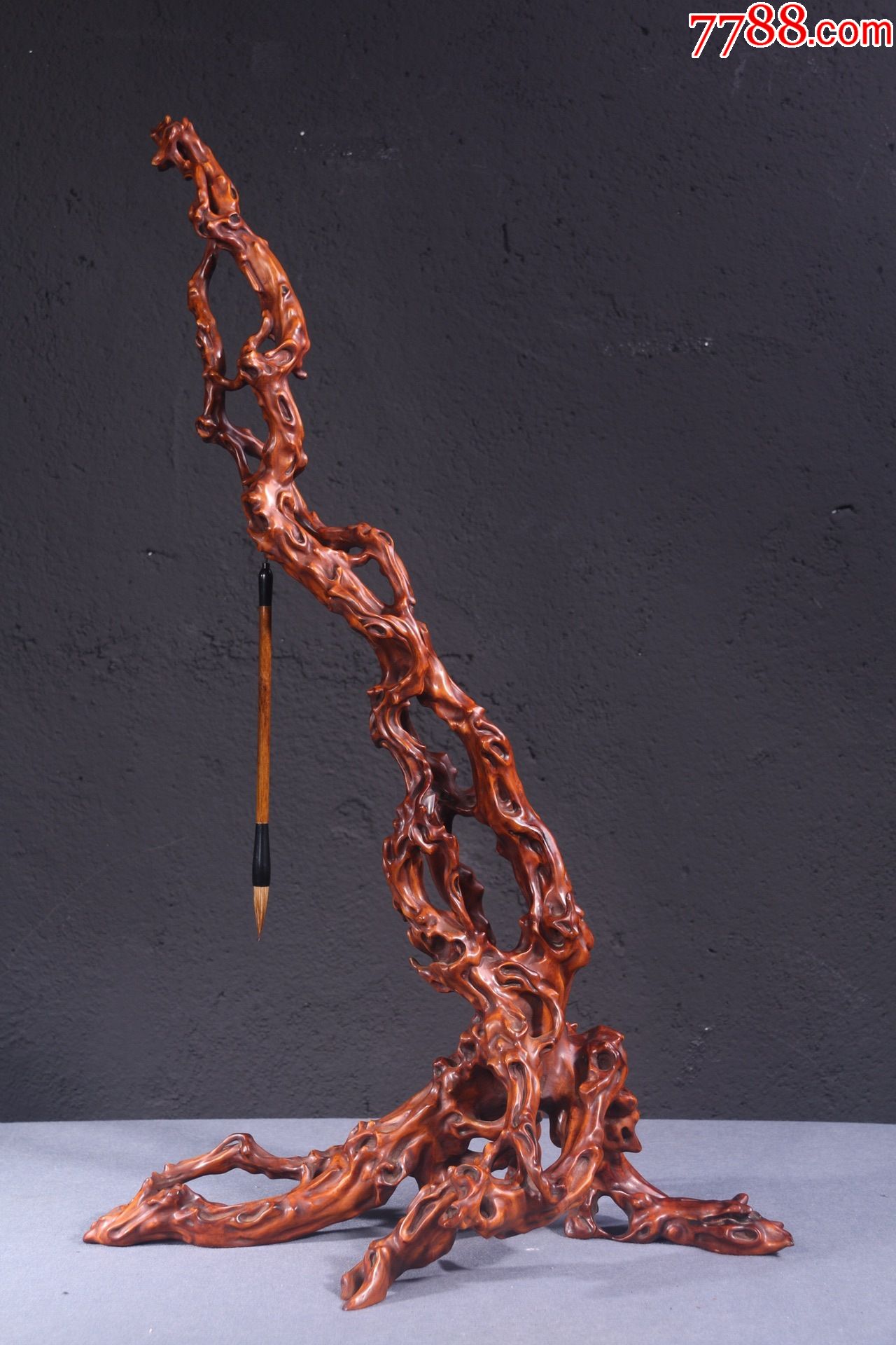 老黄杨写意根雕随形笔架a111s40f