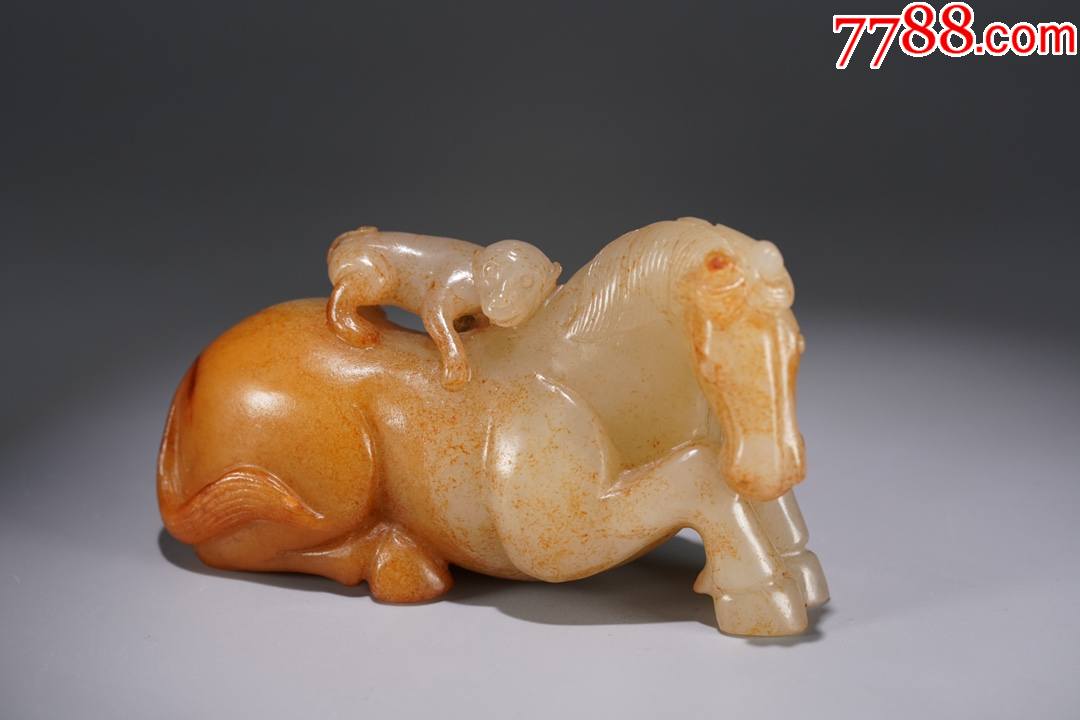 和田玉马上封侯摆件a84s38f
