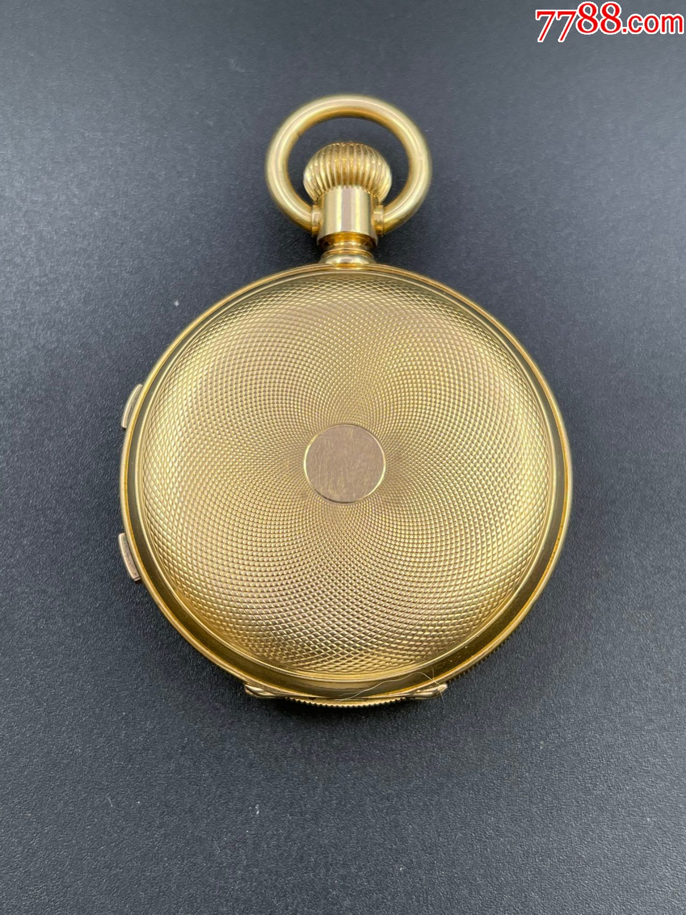 18k金三开门双追计时古董老怀表直径515mm重1375克摆好发条好
