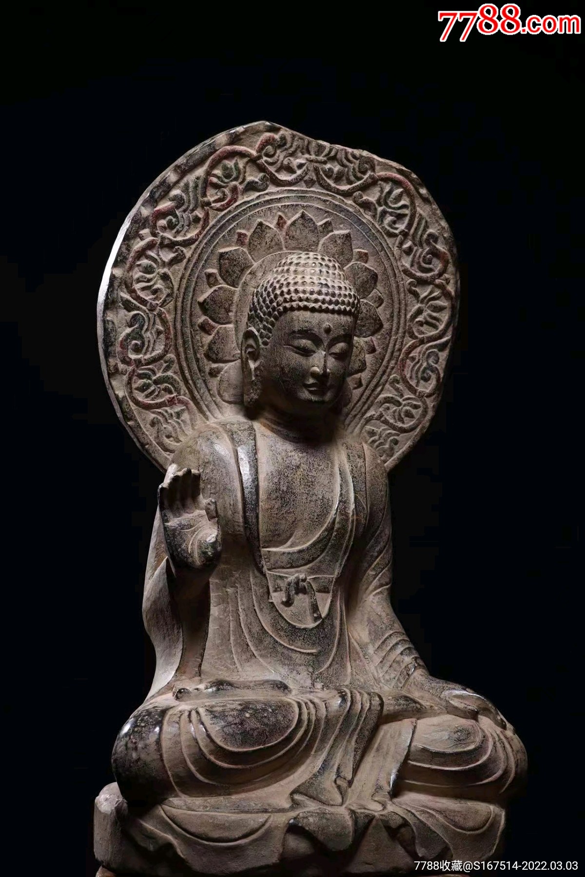 高70宽38厚29造像面相圆润丰满,大耳_石狮/石雕塑_第6张_7788漆器收藏