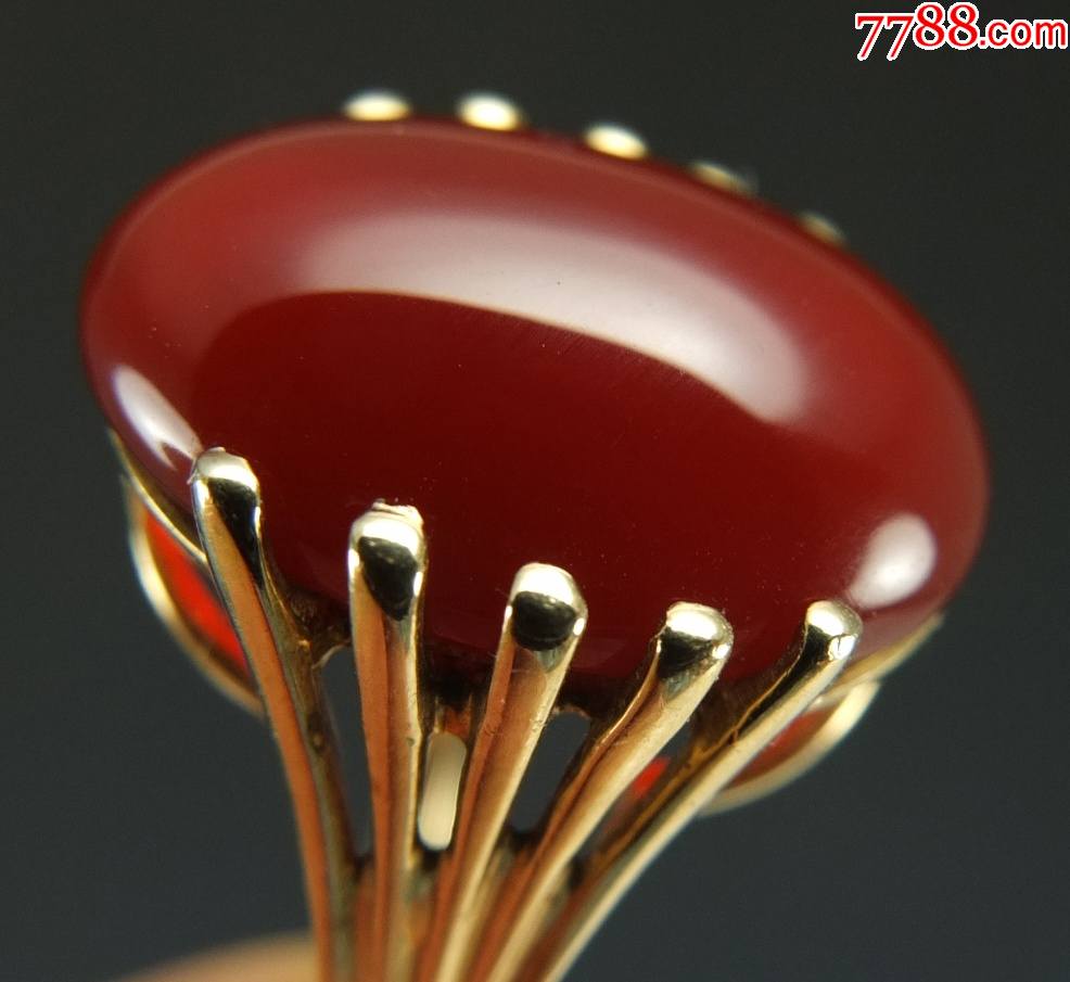 国外回流10k金镶嵌天然红玛瑙戒指_价格1800元_第1张_7788收藏__收藏