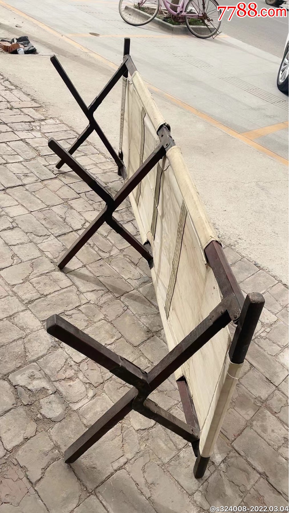 高档行军床硬木长197宽66高45保存完好展馆收藏摆设