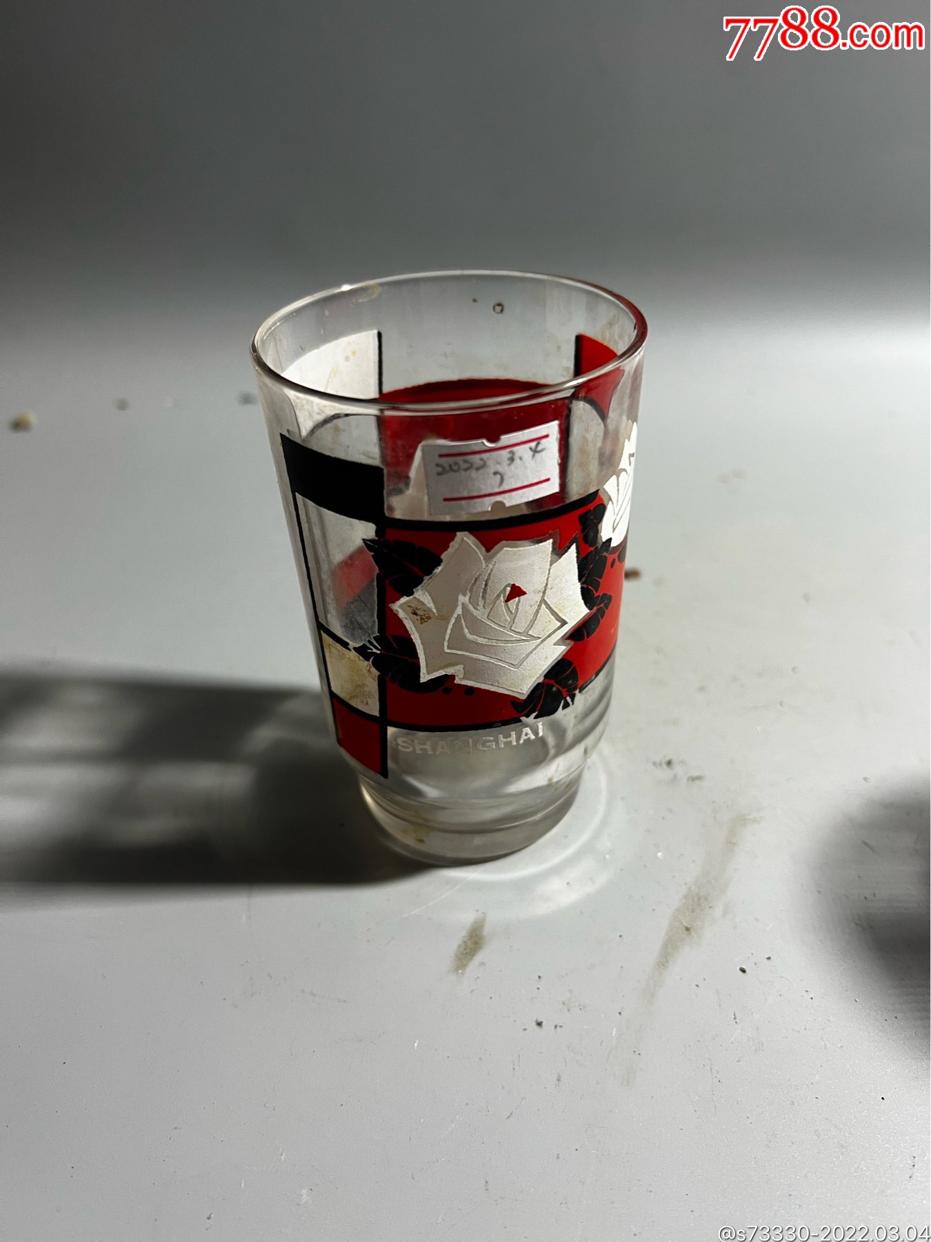 80年代左右怀旧老物件玻璃杯一只7