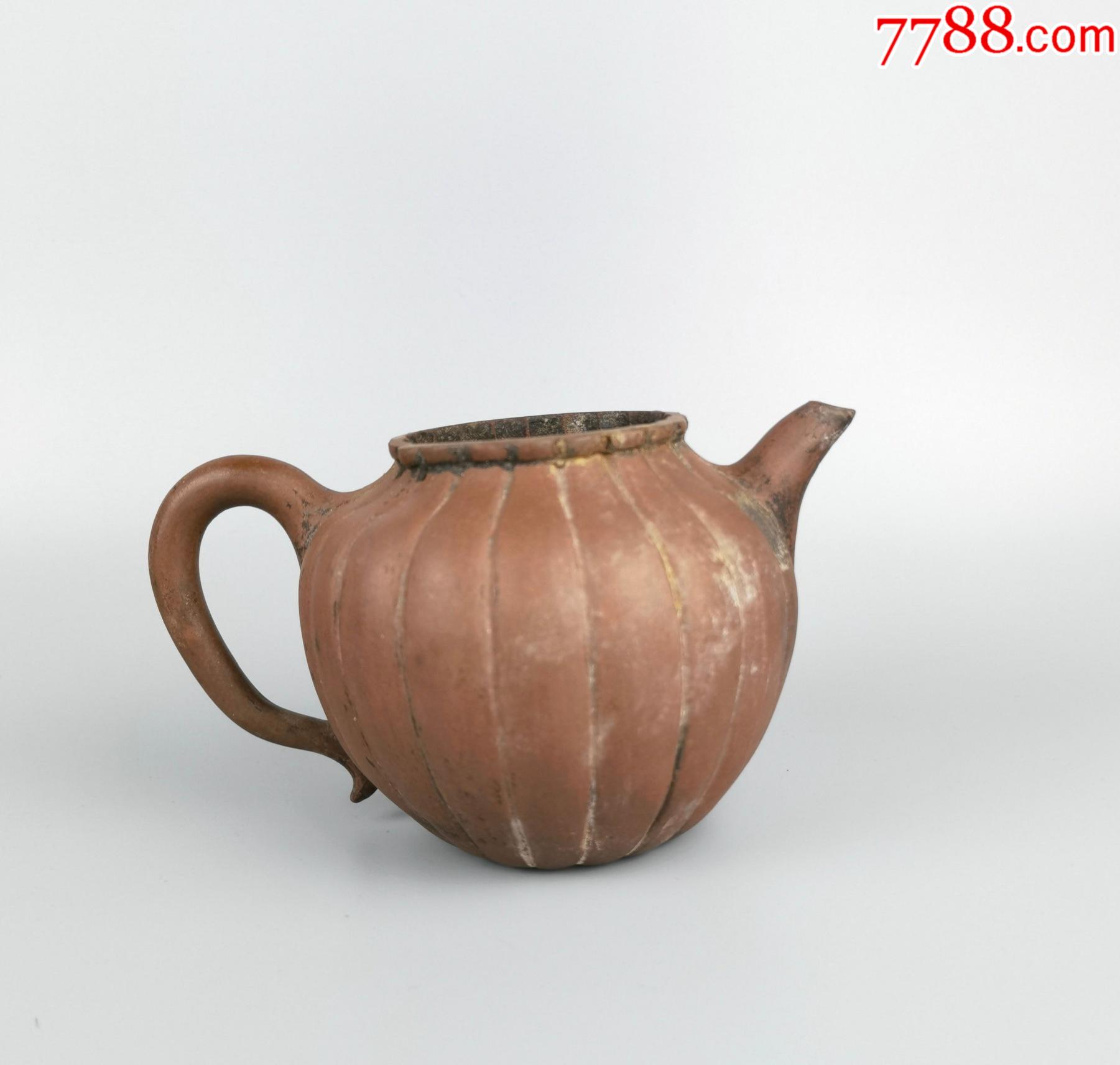 清代瓜棱形紫砂壶