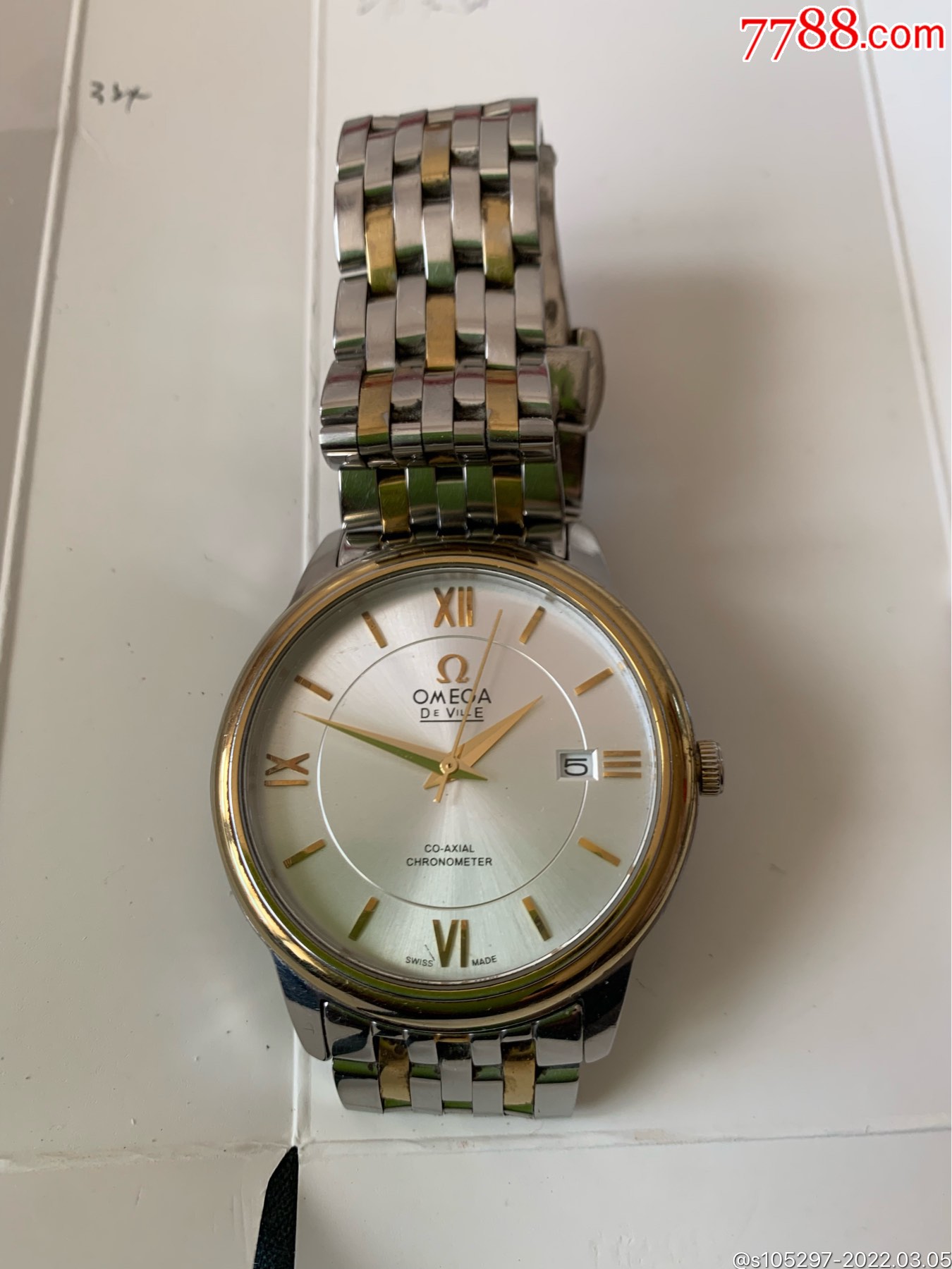 男款欧米茄石英手表走时正常