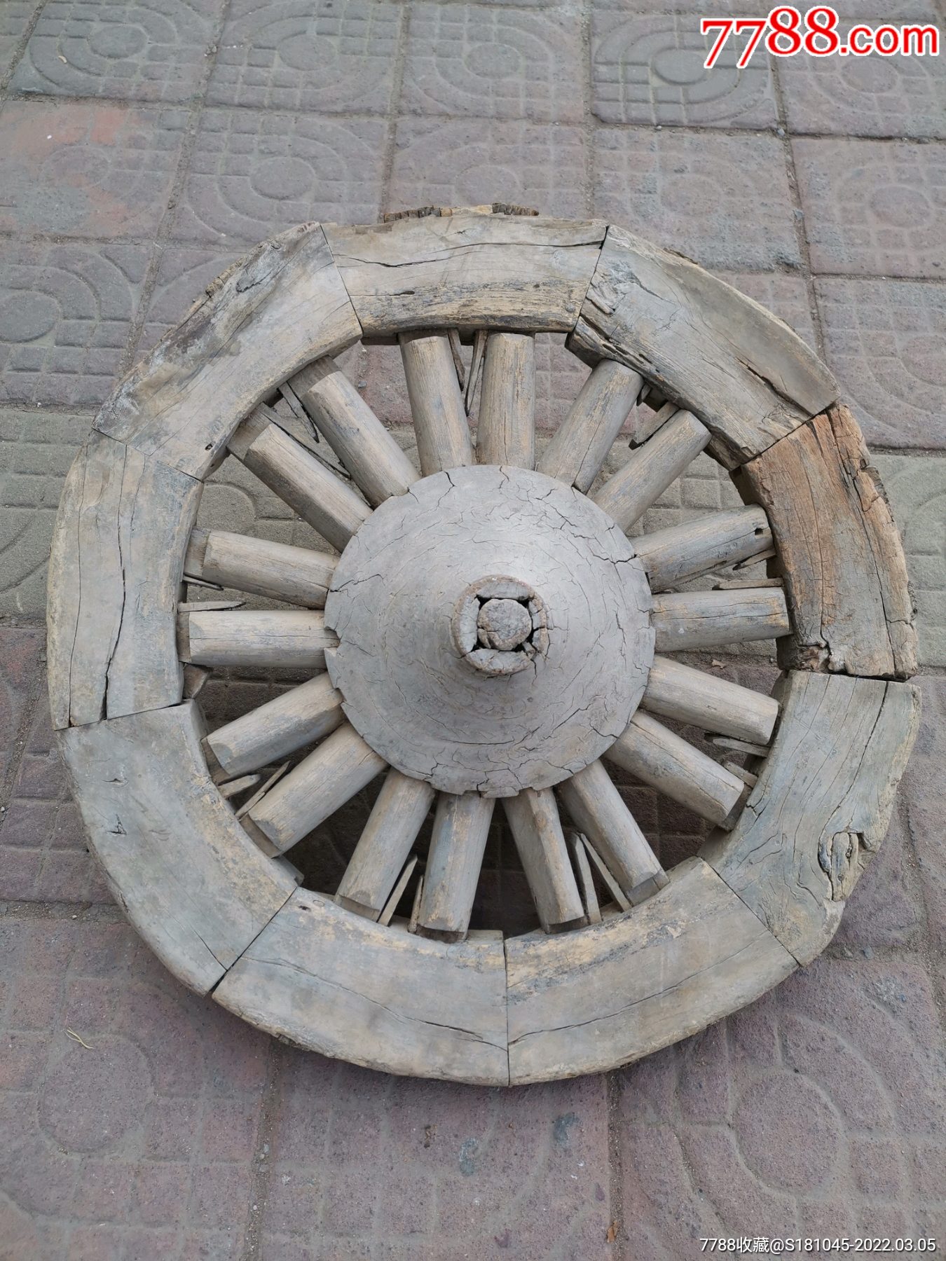 80公分老榆木木车轮一个一个财源滚滚