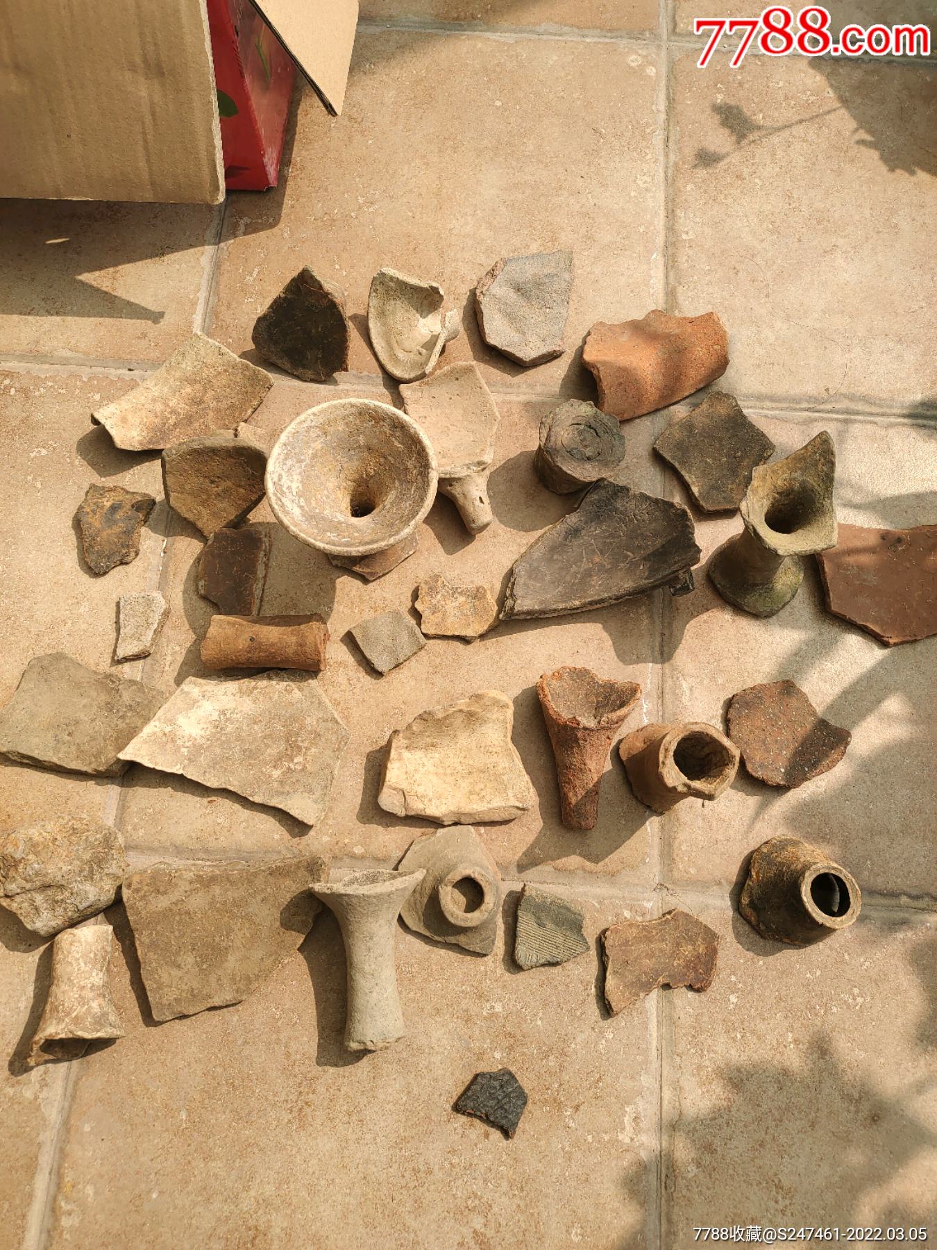 春秋战国麻绳纹刻花纹陶片瓷片_青花瓷_鉴别图片_收藏价格_7788陶器收