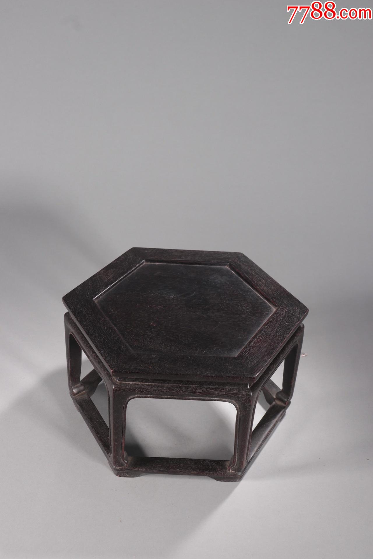 晚清小叶紫檀木六方文房座子