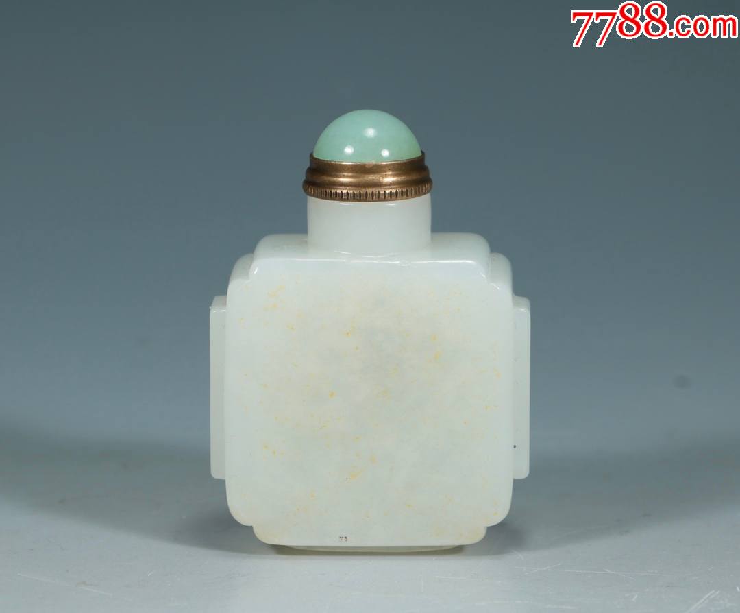 白玉素面鼻烟壶