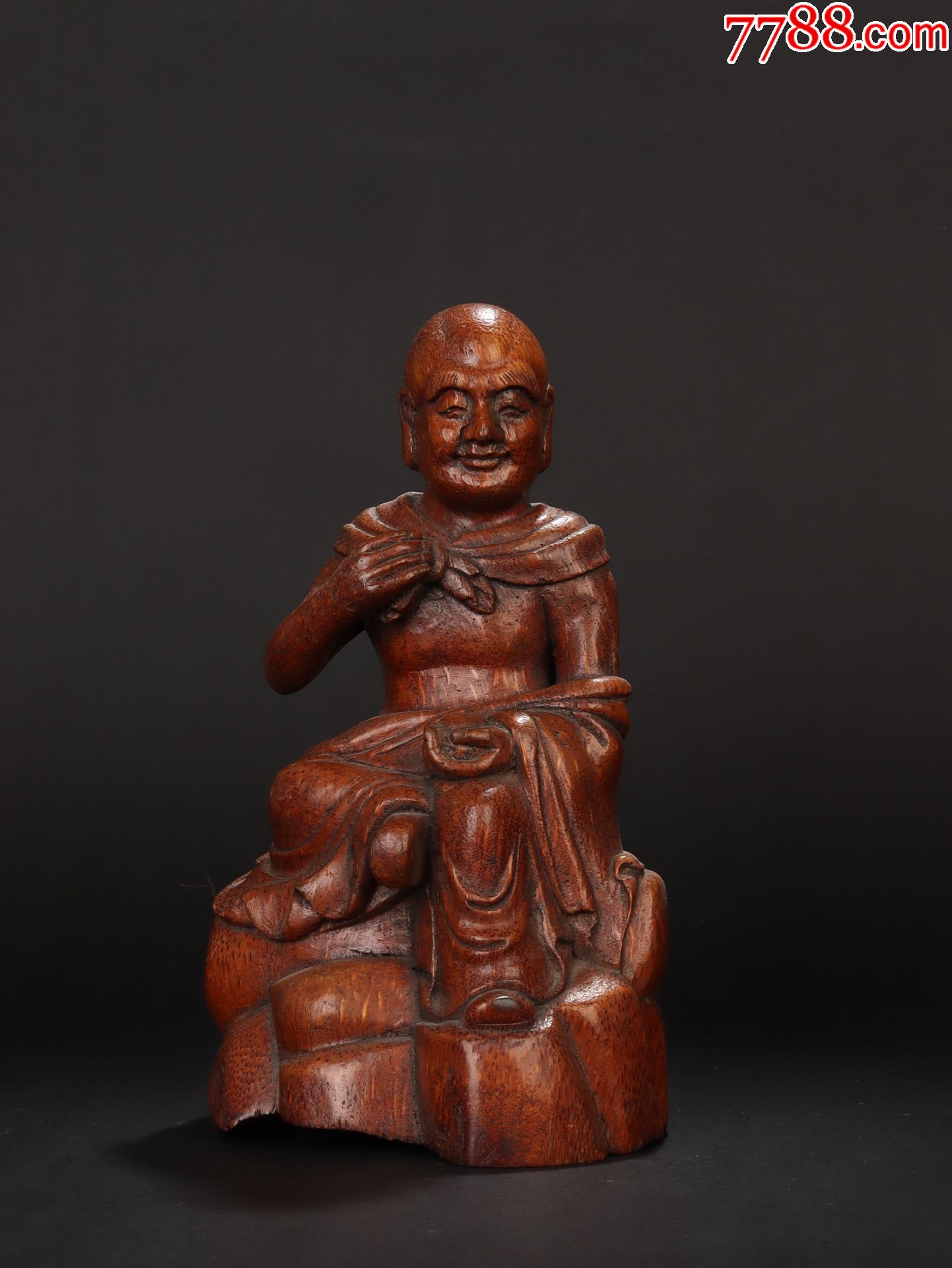 老竹雕罗汉摆件