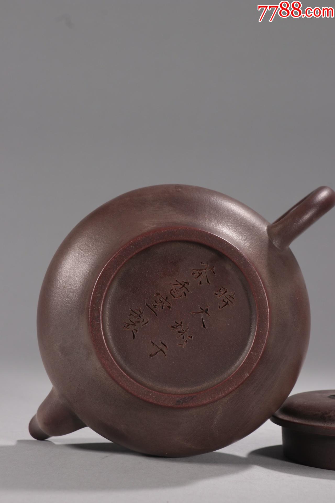 旧藏时大彬老紫砂素壶