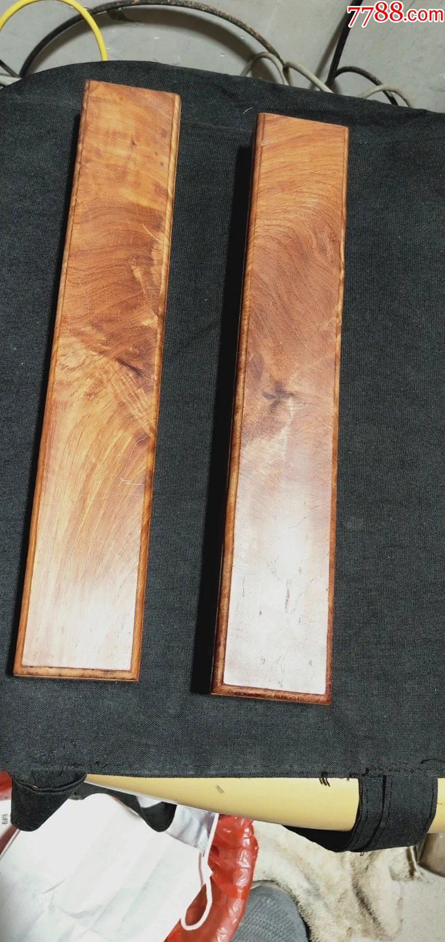 559号黄花梨镇尺一对2954cm品相如图纹理清晰漂亮油牲大荧光强香味正