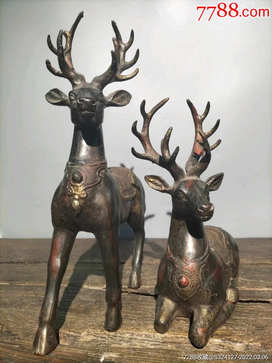 老铜鹿摆件