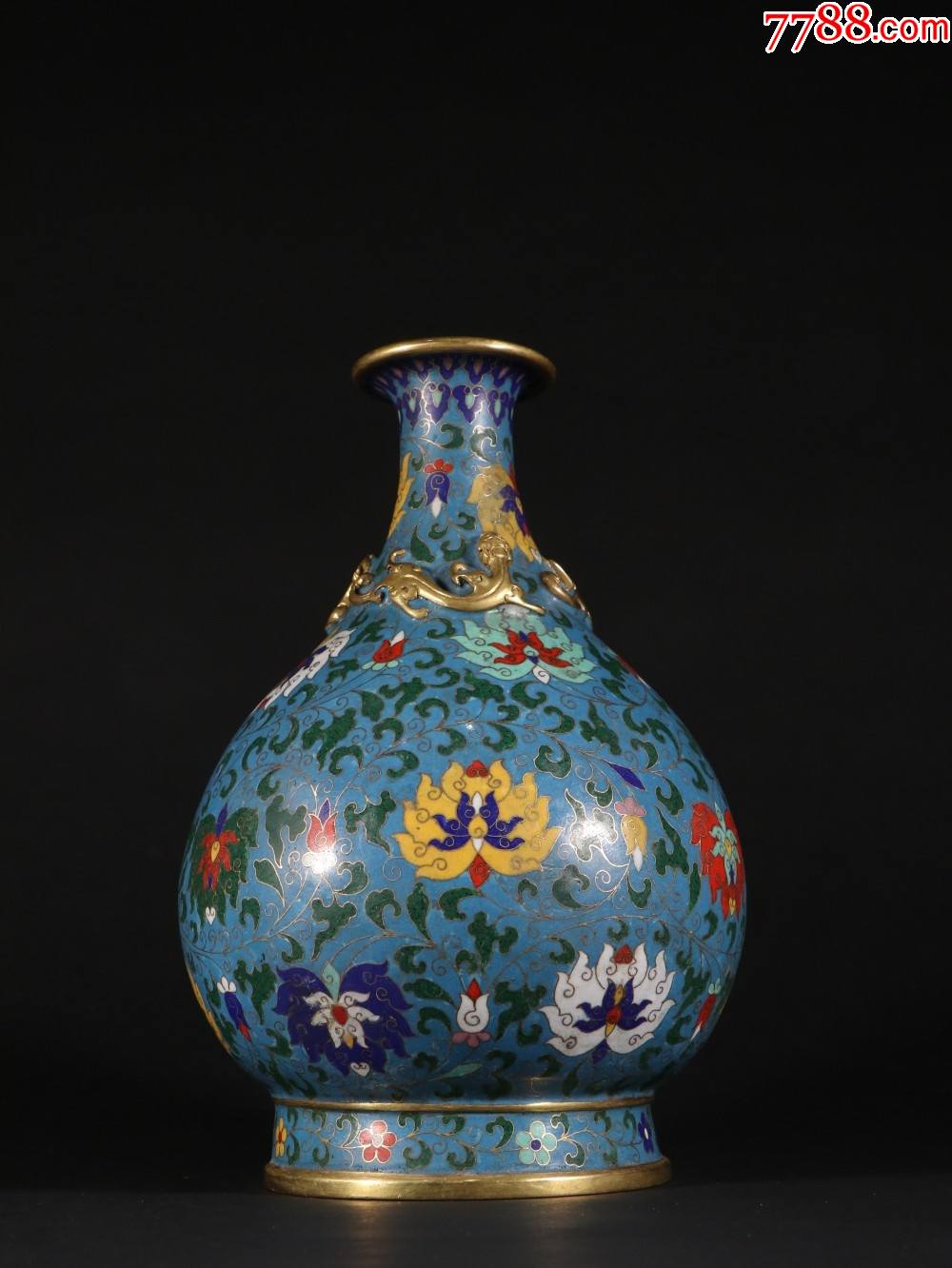 景泰蓝花卉纹玉壶春瓶