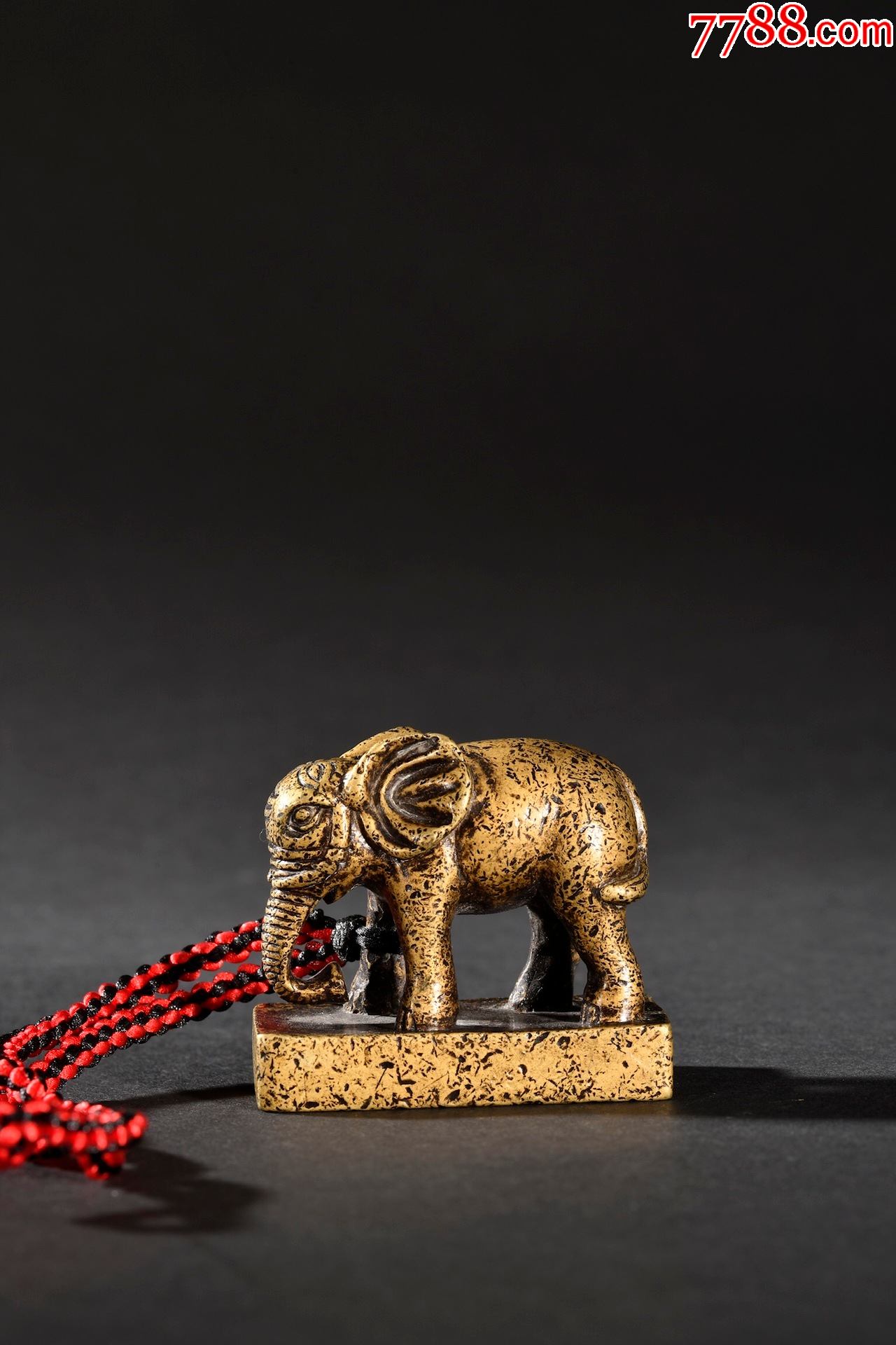 旧藏铜制太平有象钮章-铜/金属印章-7788棋牌玩具