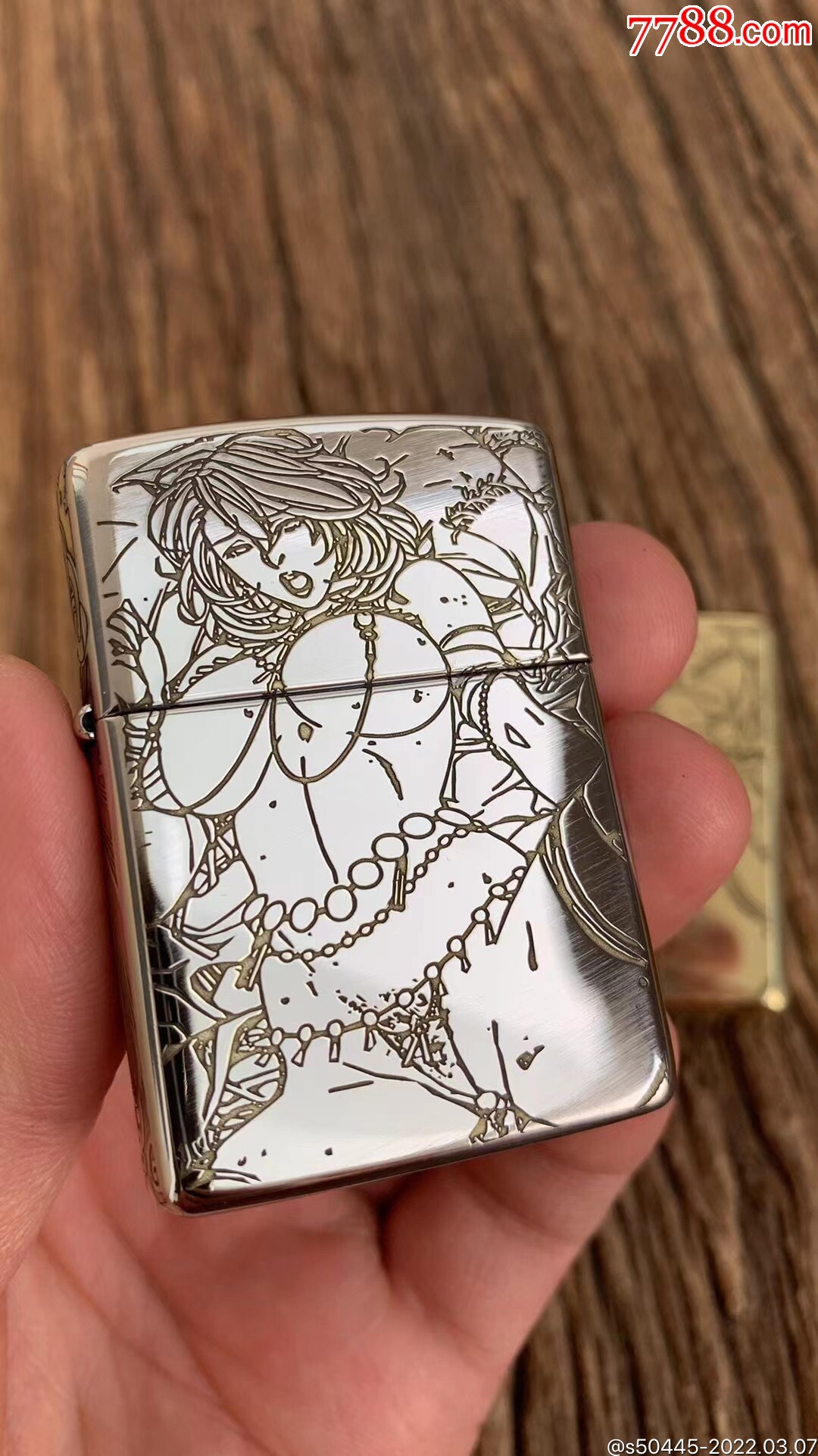 zippo纯铜精雕性感美女煤油防风打火机氧化材质把玩