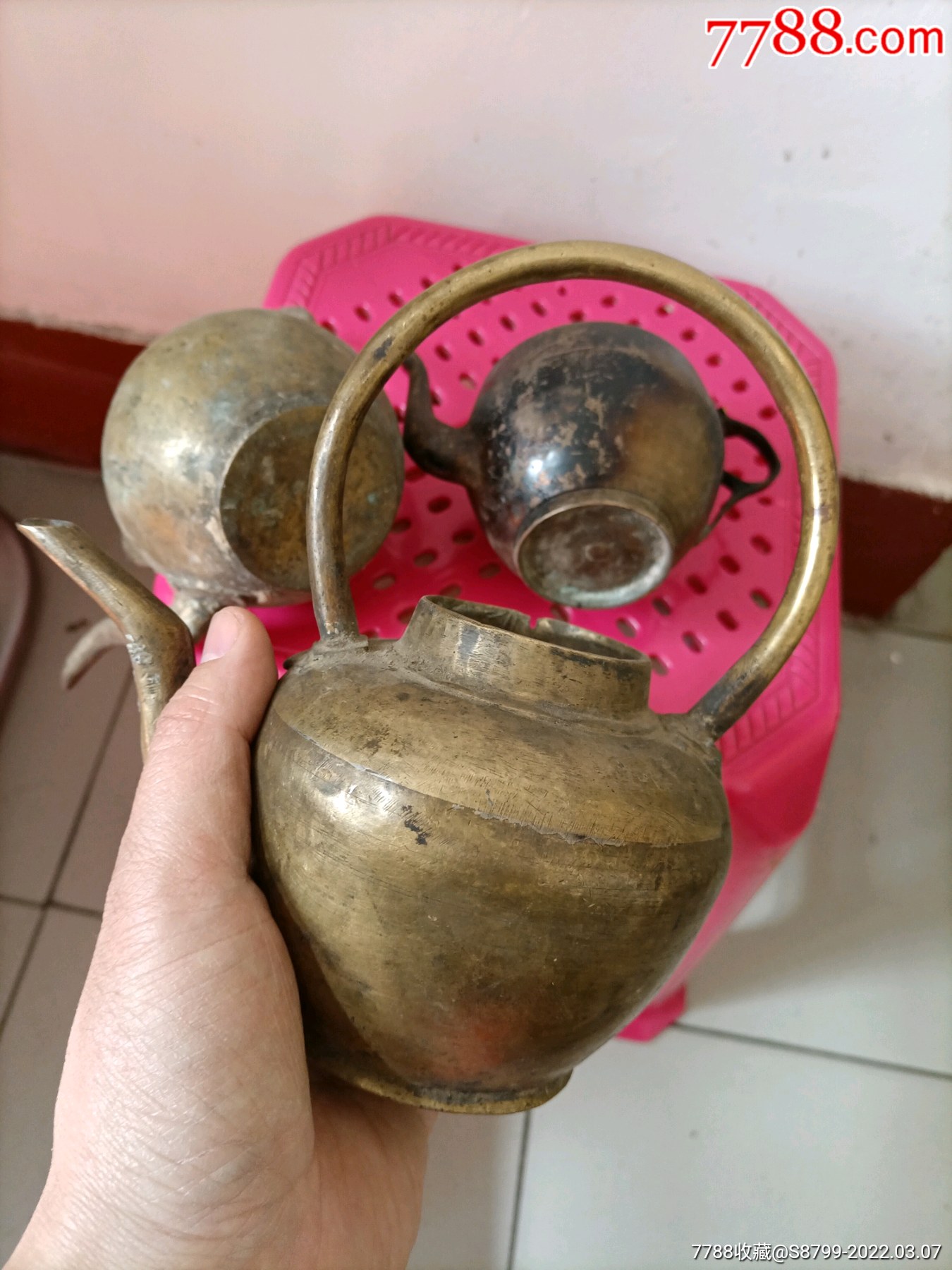 三个铜茶壶三个铜酒壶一个铜锡火锅