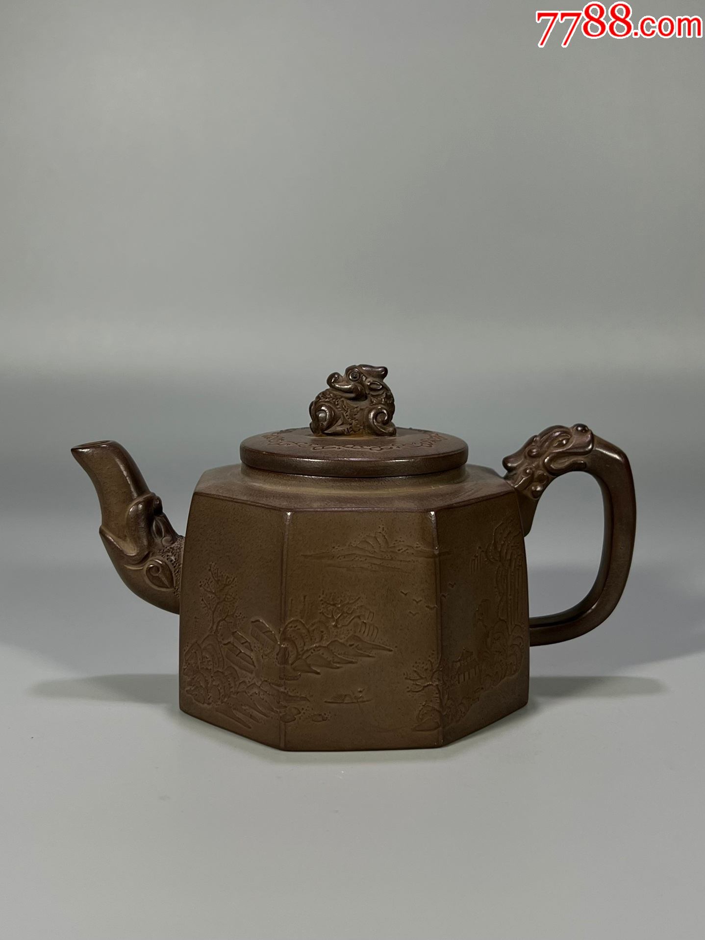 「邵景南」紫砂泥绘八方龙头壶_价格3500元_第1张_7788收藏__收藏热线