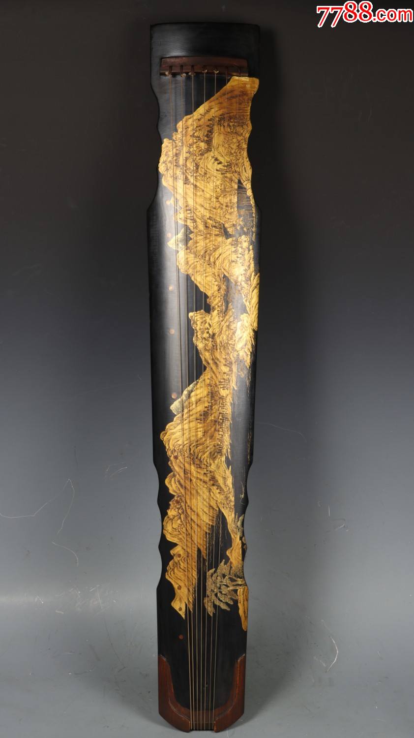 山水风景图古琴