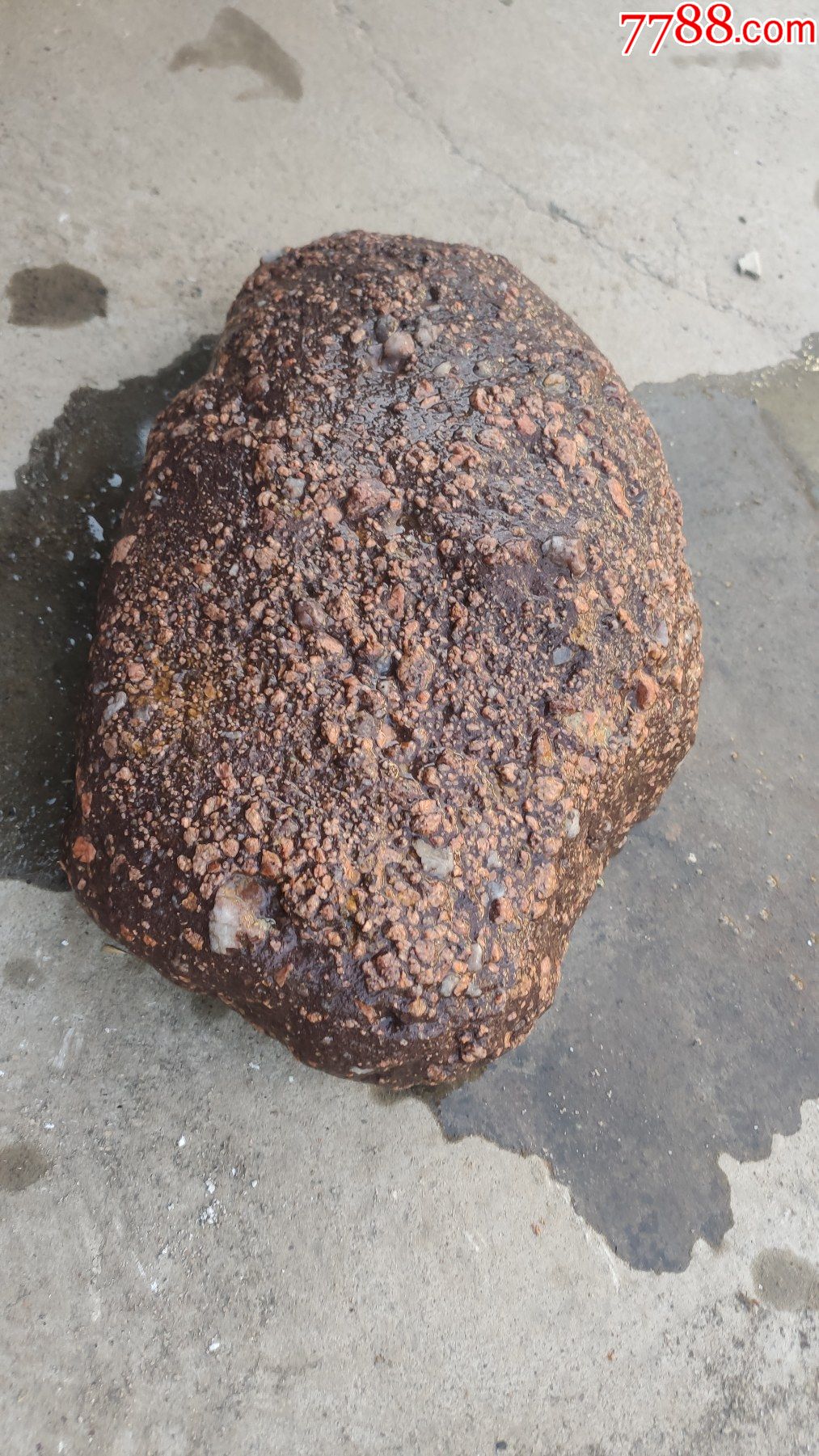 奇石天然原石岩石红花石一块重10市斤