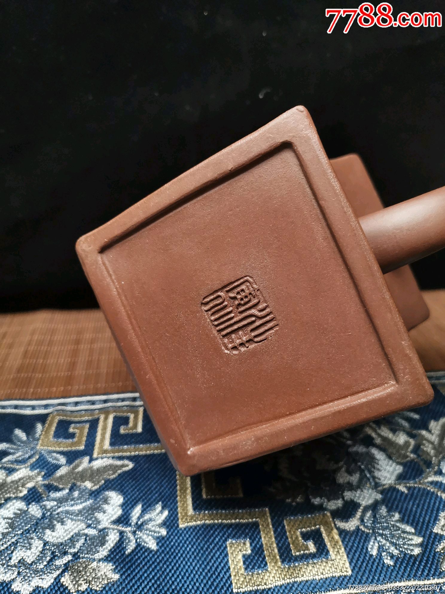 精品紫砂壶时大彬款手刻青玉四方壶型金缮工艺单孔注水出水流畅