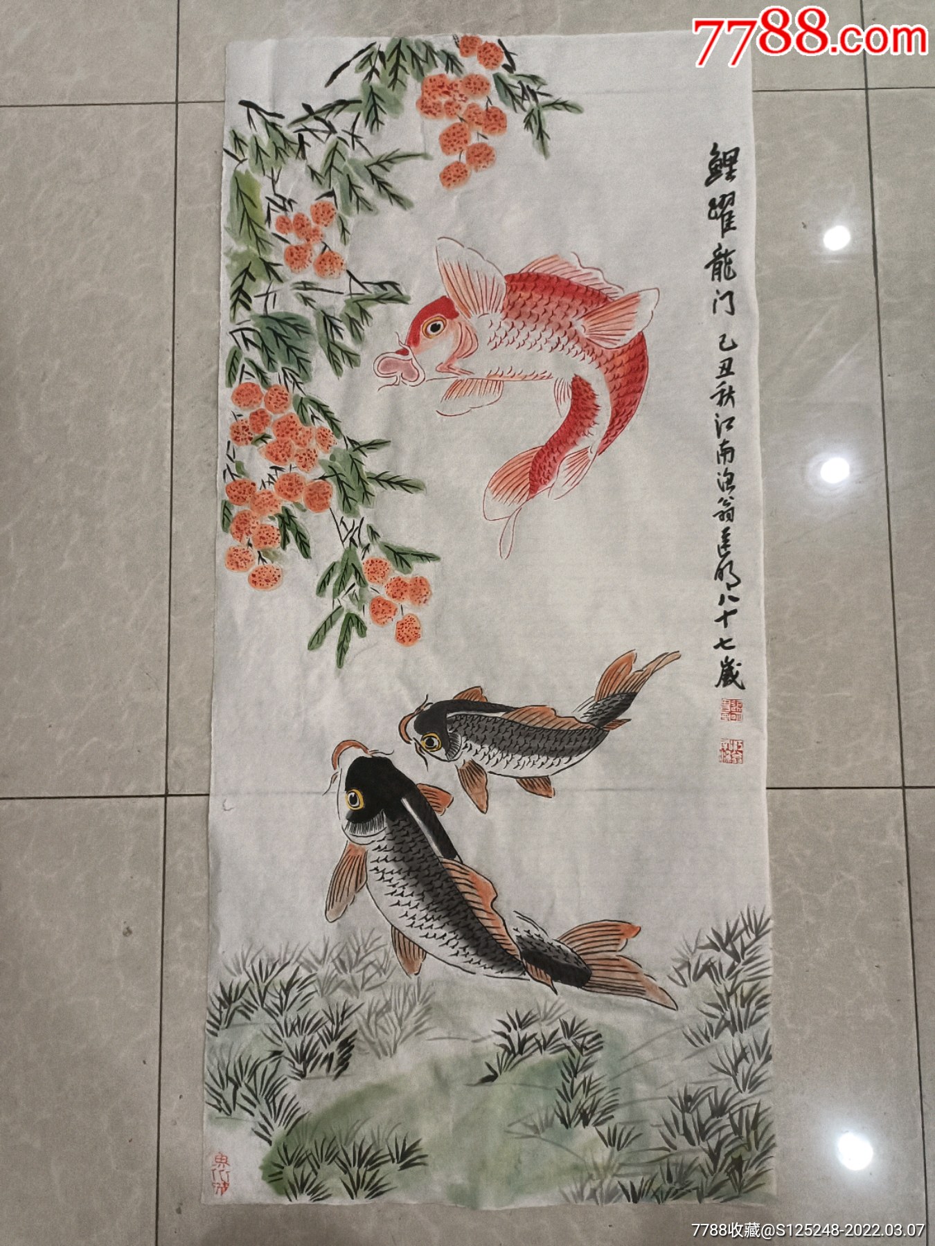 遲明畫鯉魚_花鳥國畫原作_多藝坊【7788收藏__收藏熱線】