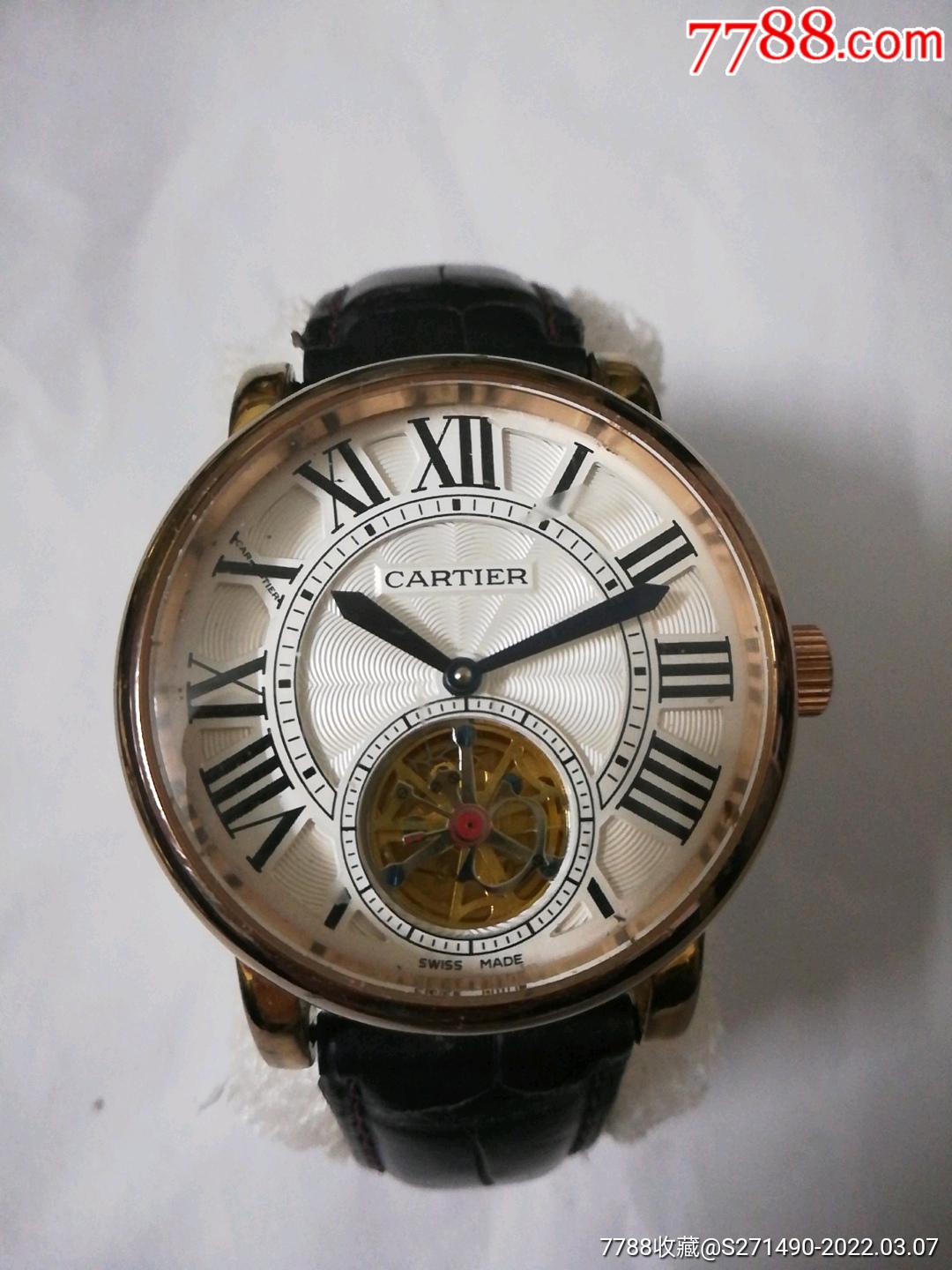 包玫瑰金自动机械男表卡地亚卡地大金机芯走时准确