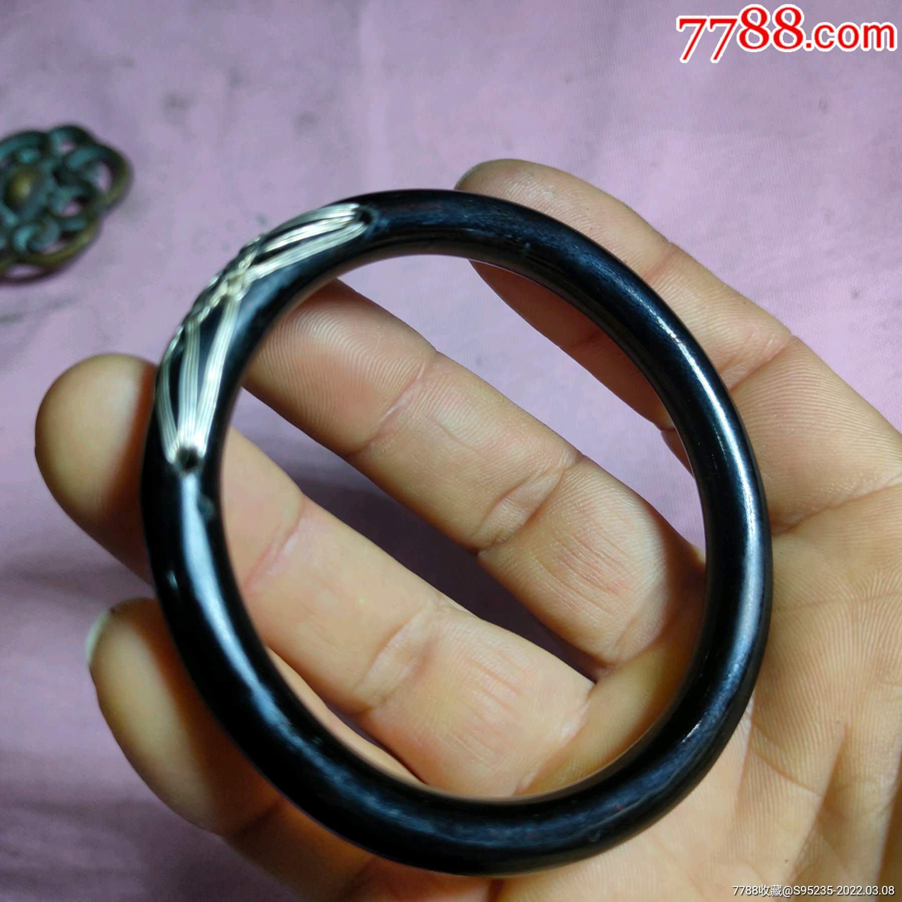 乌黑发亮的海柳银丝的手镯_银镯_图片价格_收藏交易_7788集卡网