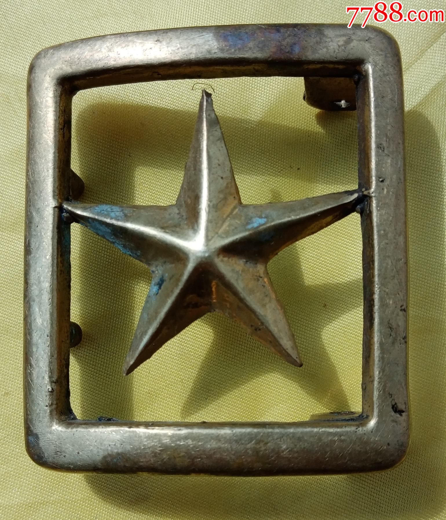 志愿军铜腰带扣黄铜60x53毫米