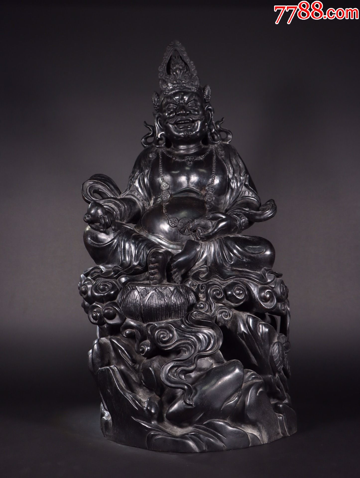 紫檀木黄财神造像大摆件