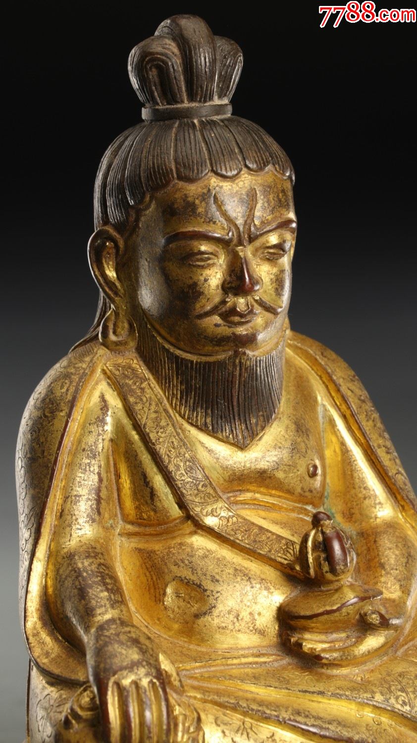 铜鎏金唐东杰布坐像