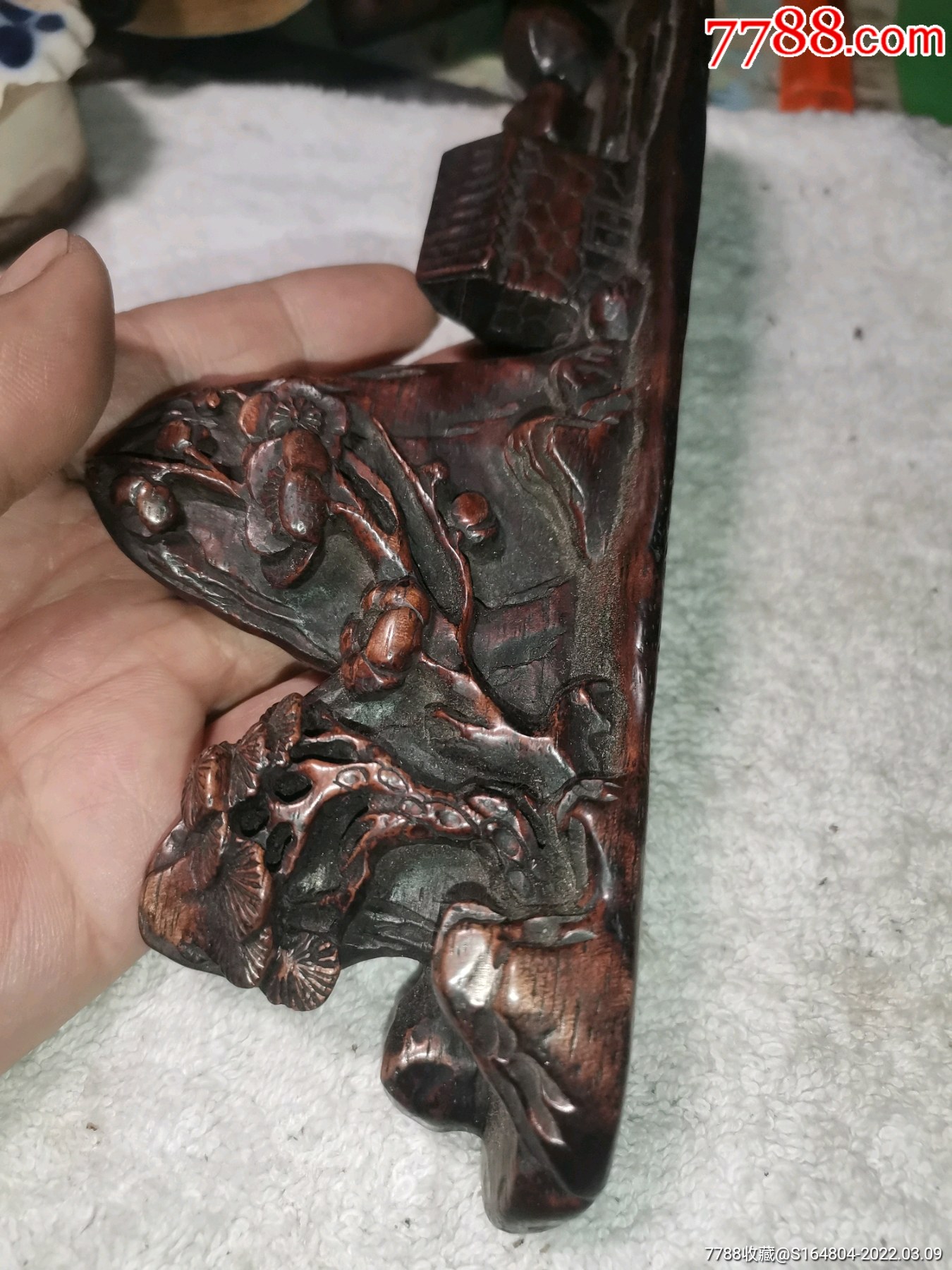 山水人家红木笔搁_笔架/笔搁_图片价值_收藏交易_7788小人书