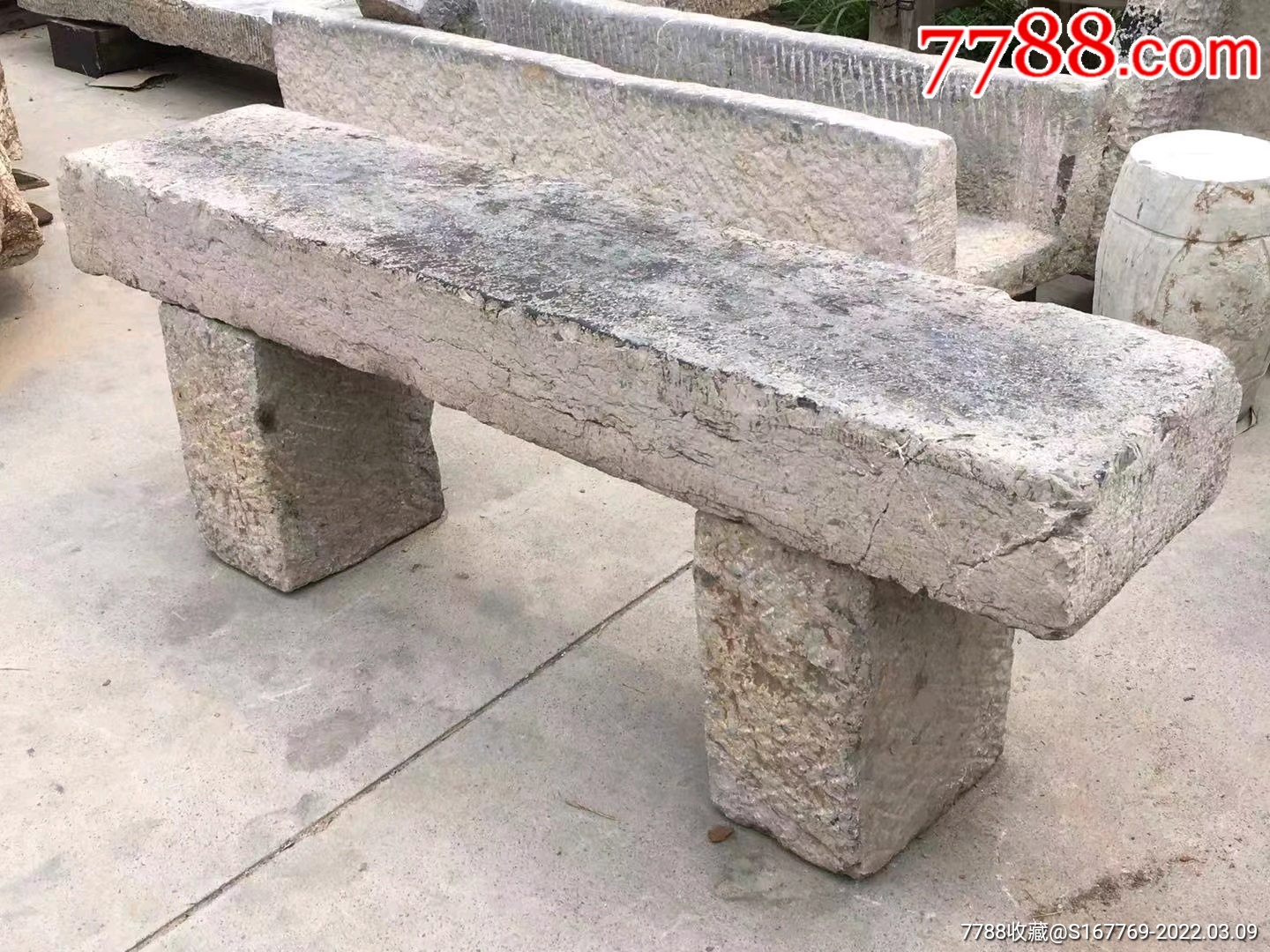 明代青石长凳一套品相完好