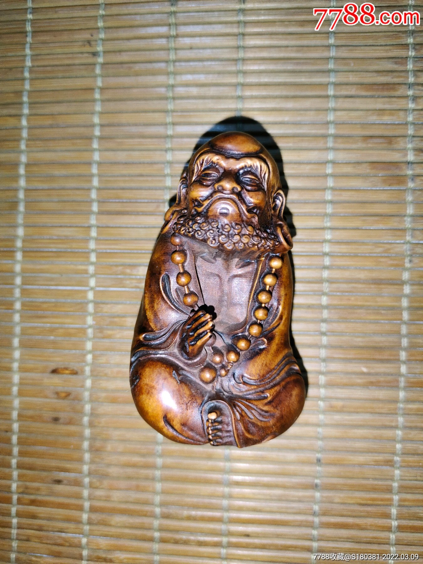 老料小叶黄杨木雕达摩实木手把件摆件