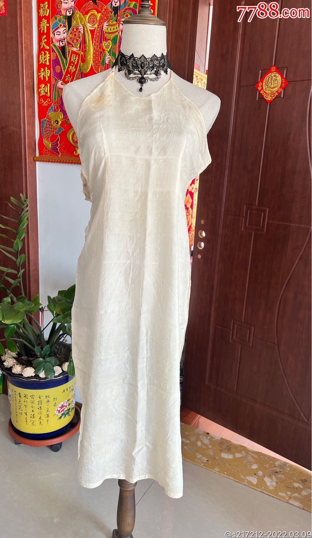 民国时期真丝旗袍内衬