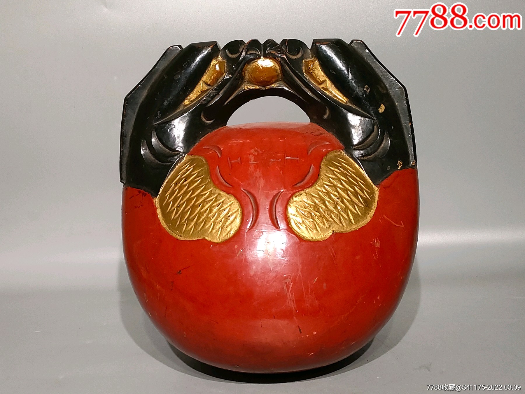 佛教特大号敲打老木鱼雕刻精美造型少见包浆老辣