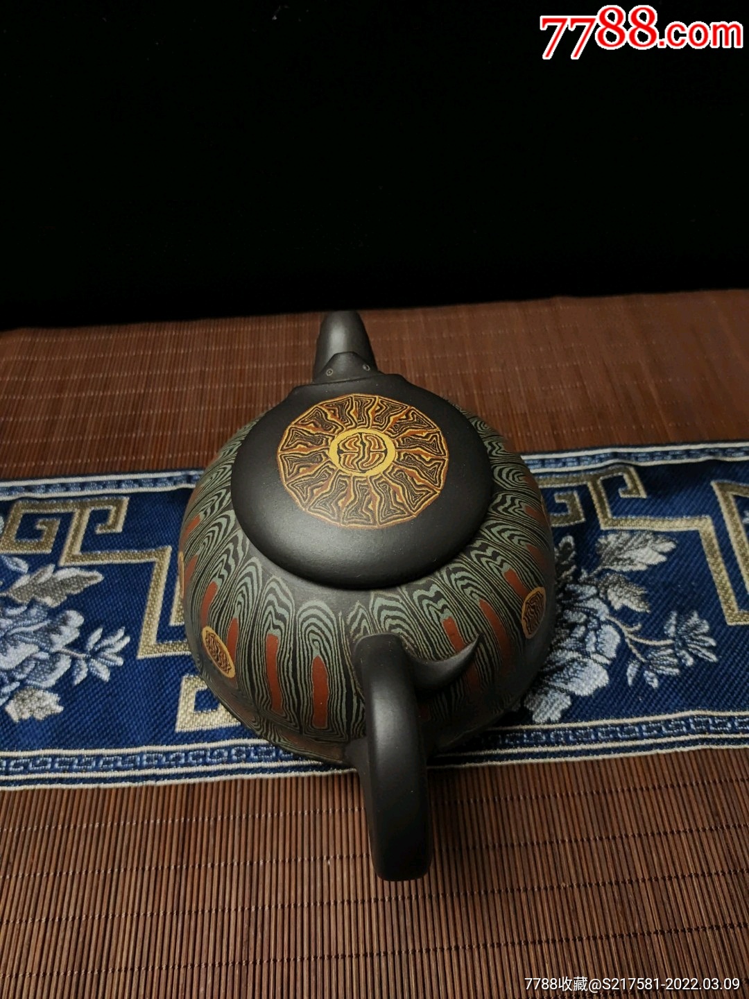 旧藏精品紫砂壶现代宜兴工艺大师魏援良作品品名金钱龟砂料紫砂胶