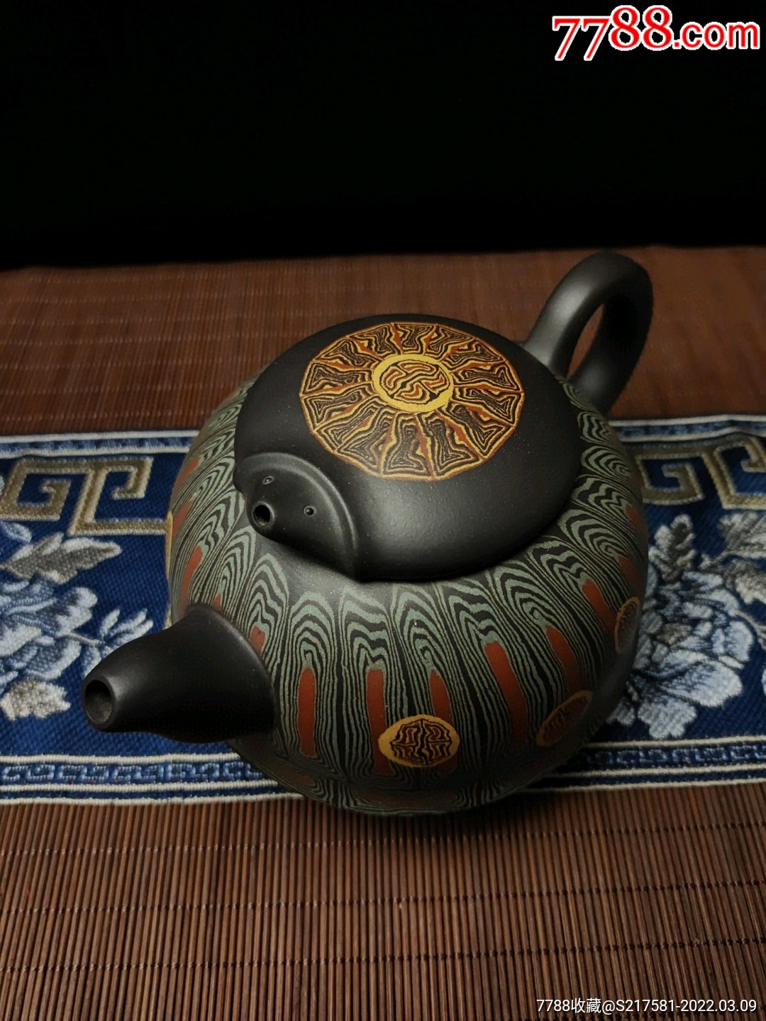 旧藏精品紫砂壶现代宜兴工艺大师魏援良作品品名金钱龟砂料紫砂胶