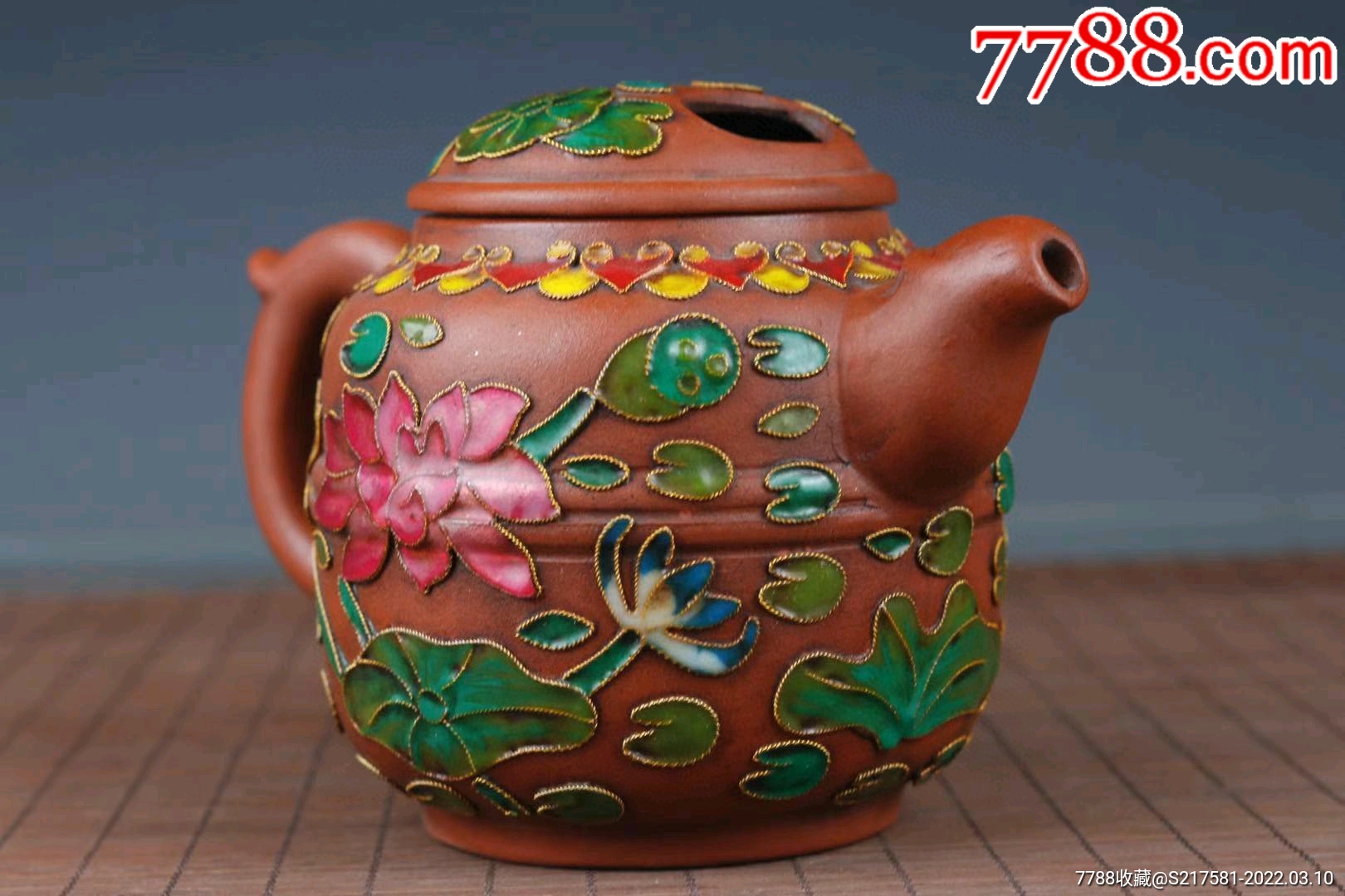 范章恩掐丝"荷塘"壶高12cm宽16cm-价格:880元-se85817357-紫砂壶-零售