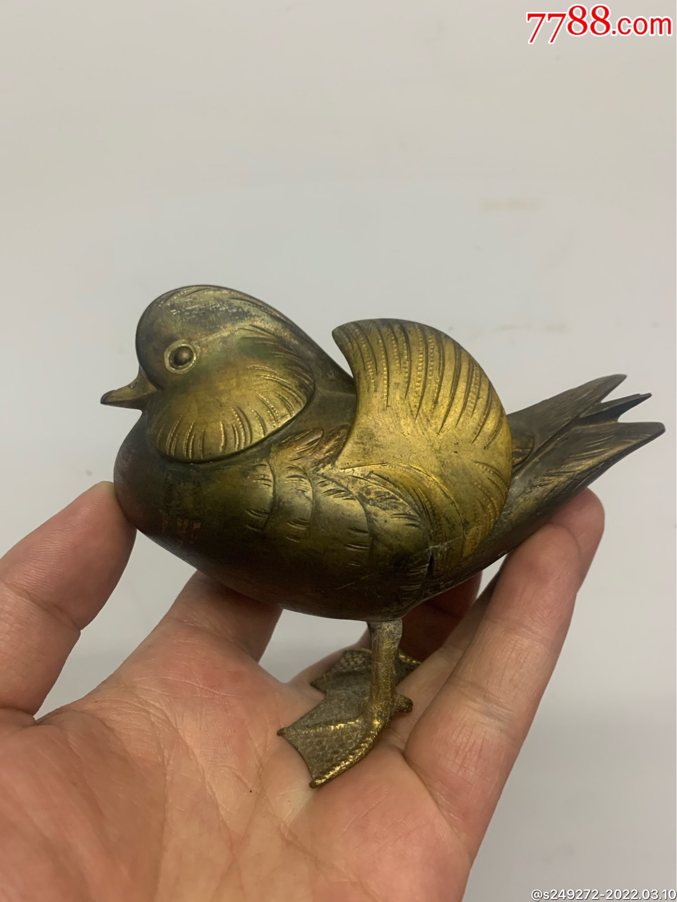 回流民国铜鸳鸯摆件