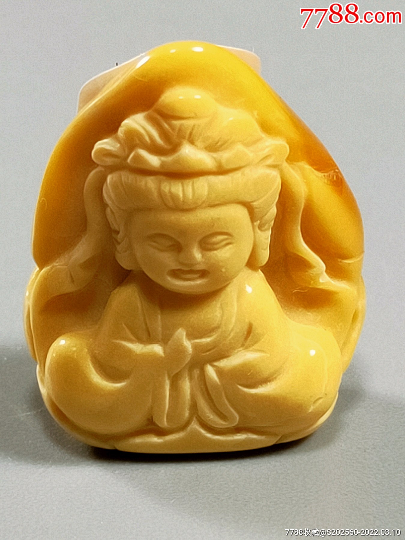 缅黄蛋心半玉化料宝宝观音30028