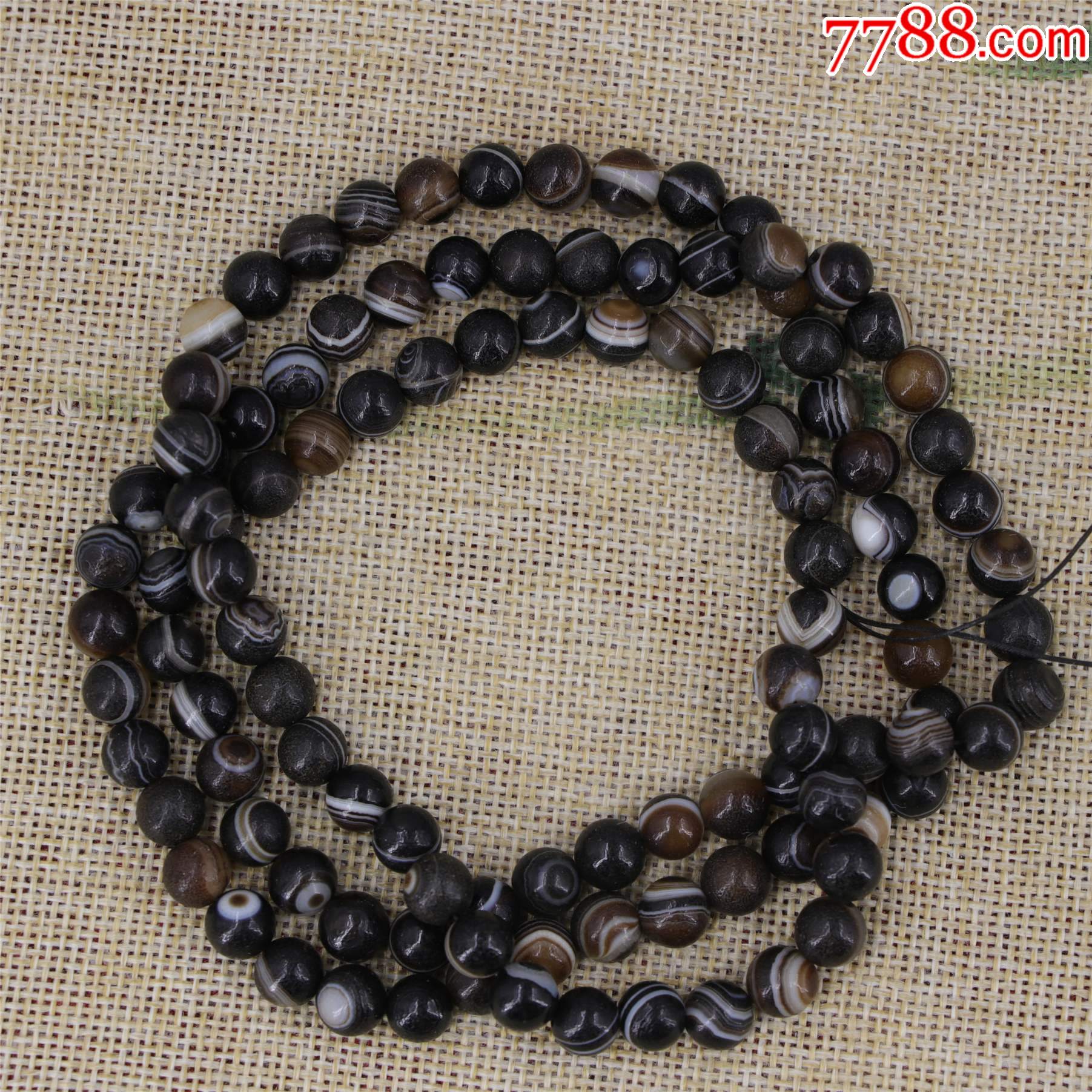 精品尼泊尔黑缠丝玛瑙链