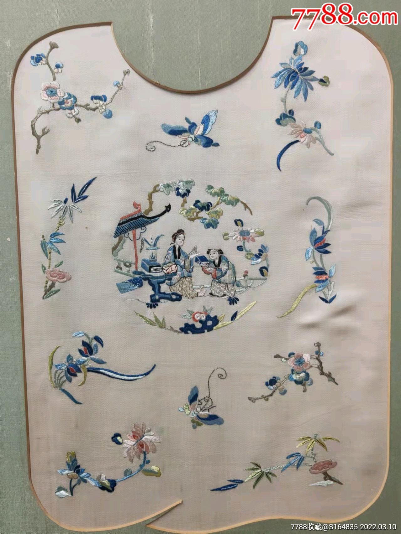 回流清代刺绣一对