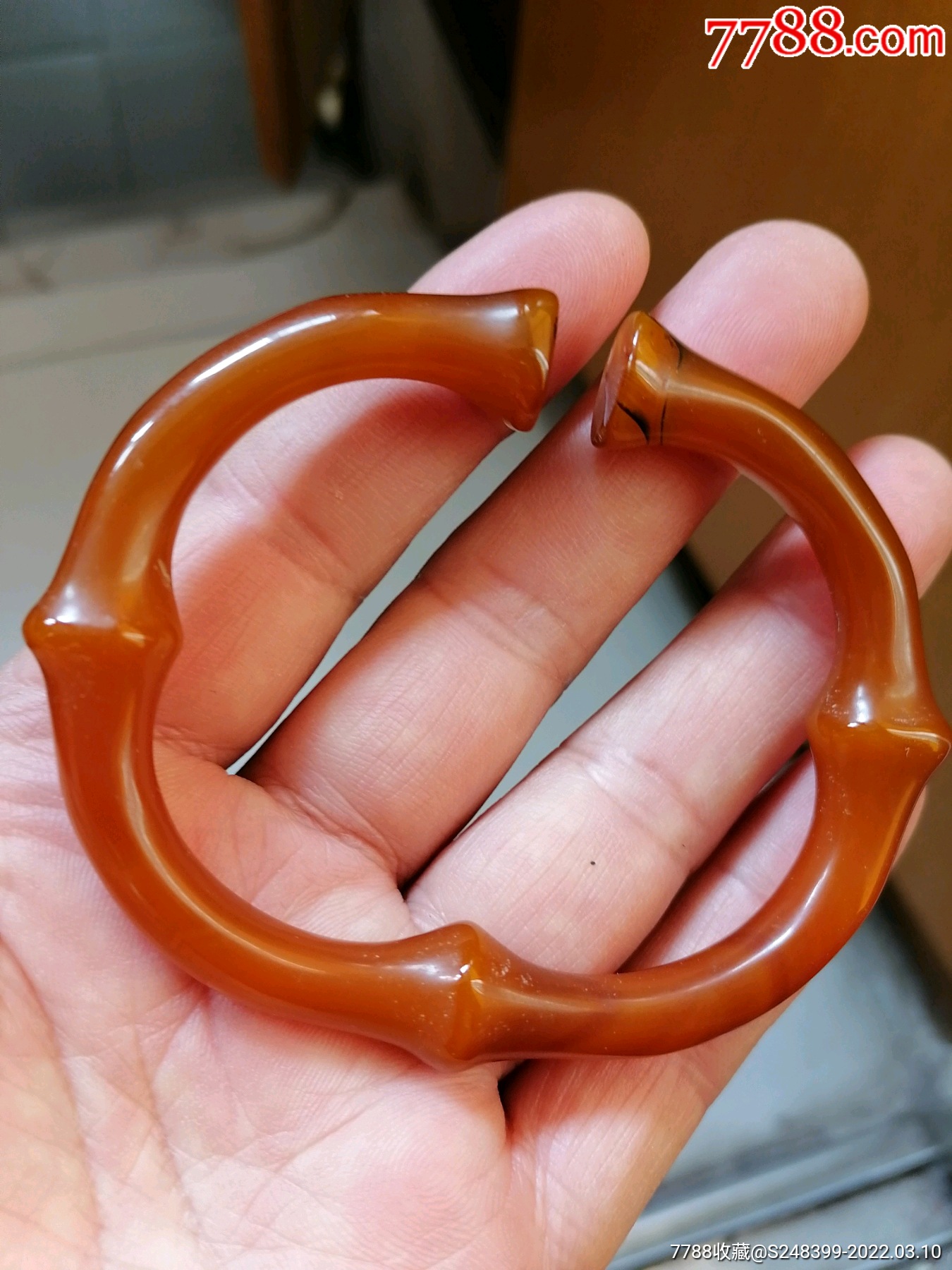 竹节开囗马蹄式手镯