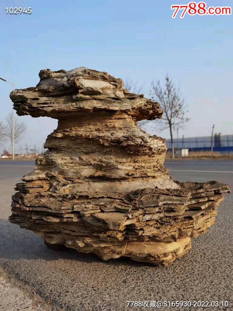 千层石摆件一个纯天然形成造型独特尺寸如图