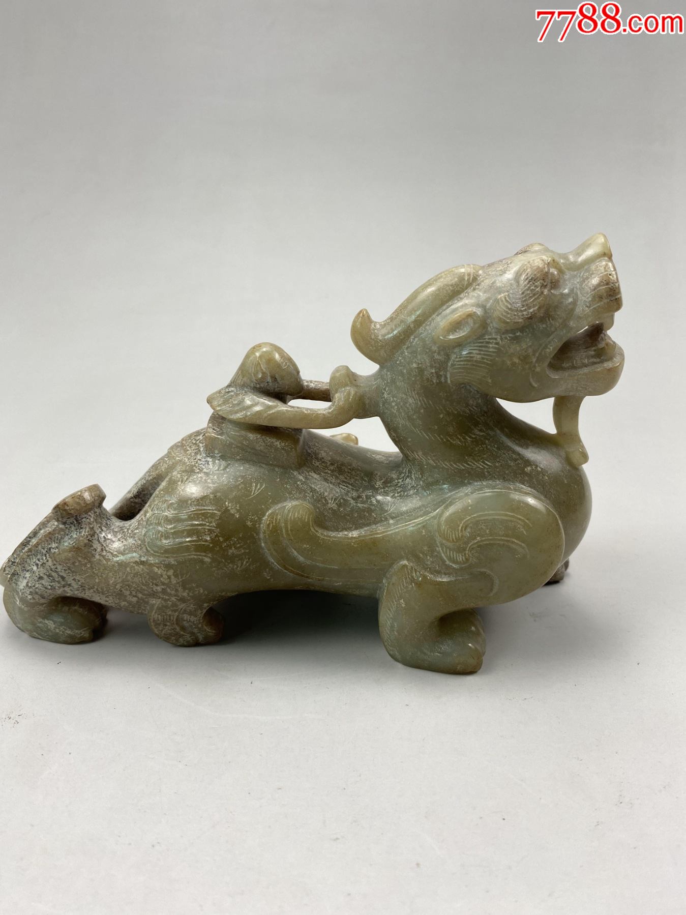 高古玉老玉古玉和田玉羽人骑兽